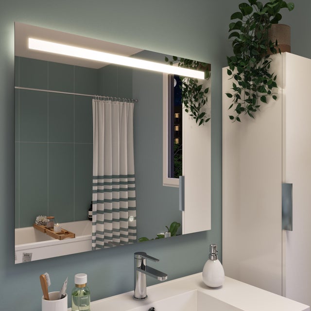Espejo de baño con luz LED  frontal New Essential  , táctil 80x70cm