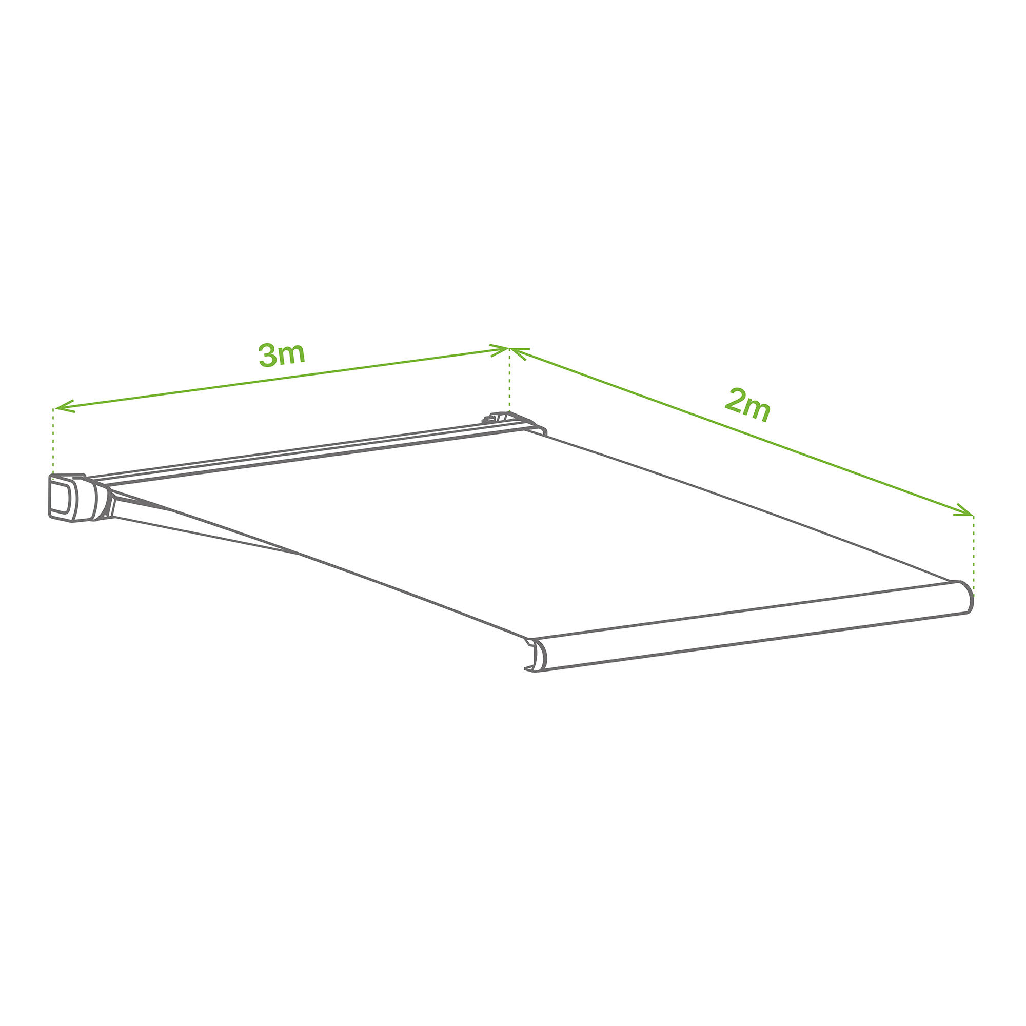 Toldo brazo extensible terraza Neo manual cofre blanco tela beige 3x2m - 4