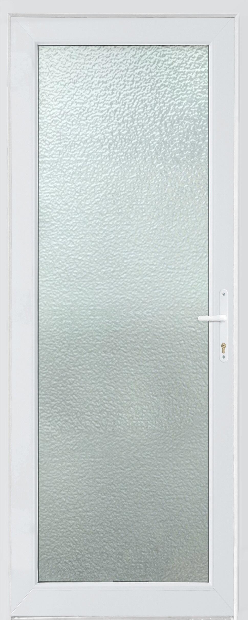Puerta de entrada serie Basic pvc Mallorca cristal mate diseño liso color blanco apertura izquierda 200x80cm - 3