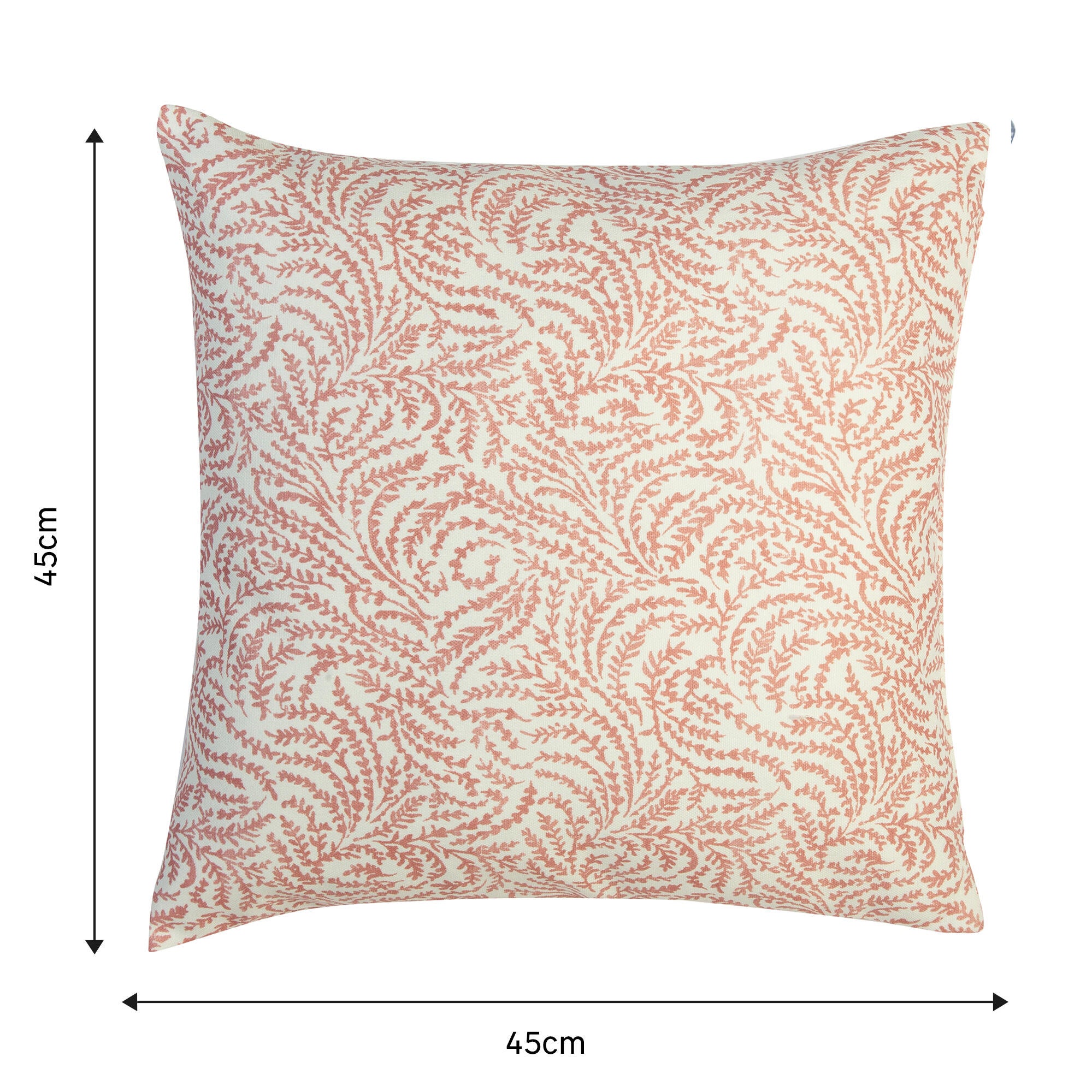 Funda de cojín cuadrada Croquis algodón poliéster flor rojo caldera con cremallera 45x45cm - 2