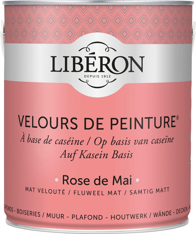 Pittura per interni per parete super lavabile LIBÉRON VELOURS DE PEINTURE rosa De Mai velluto 2.5 L