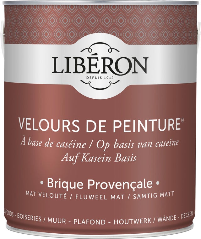 Pittura per interni per parete super lavabile LIBÉRON VELOURS DE PEINTURE rosso Brique Provencale velluto 2.5 L
