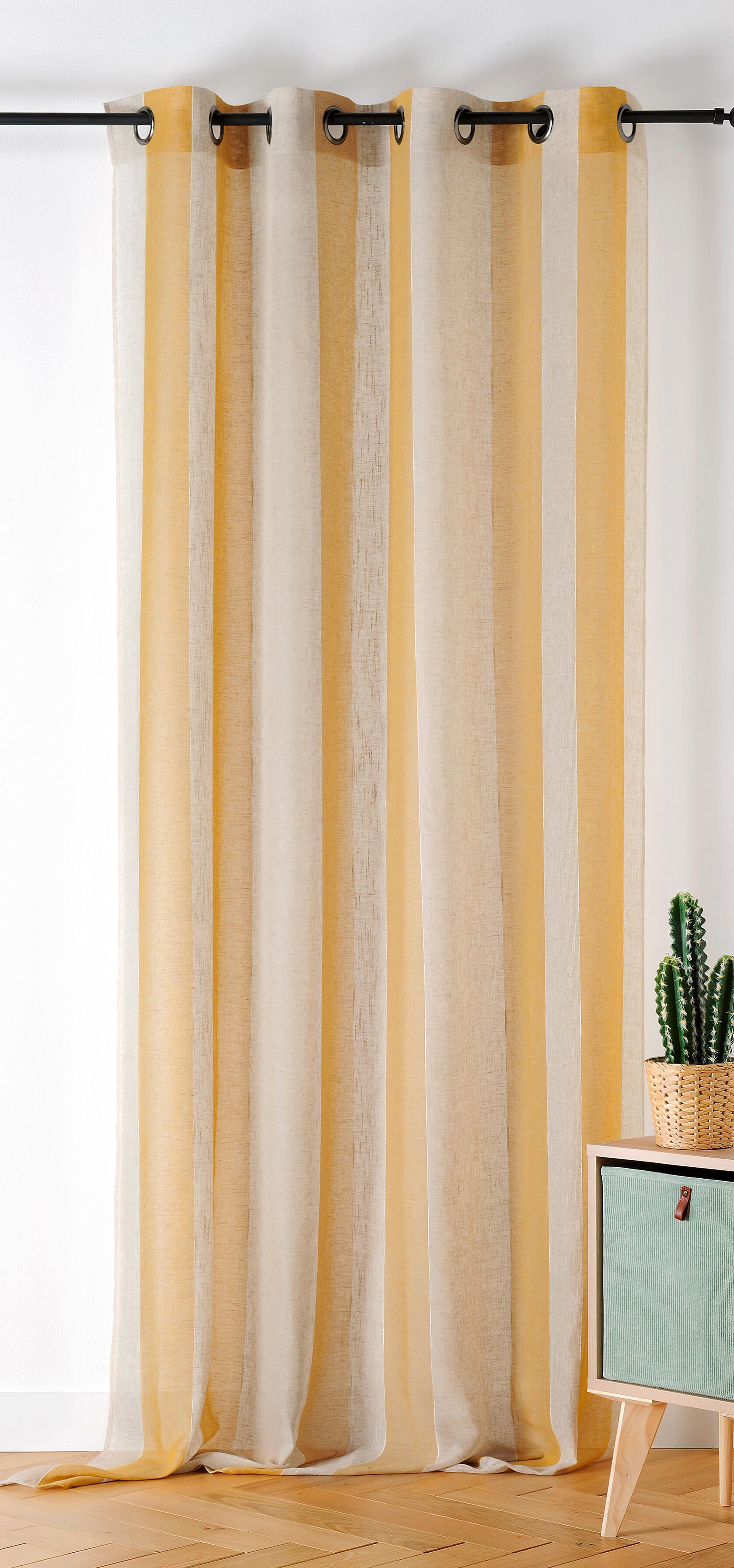 Voilage semi-transparent, Kansas, jaune H.280 x l.140 cm - 3