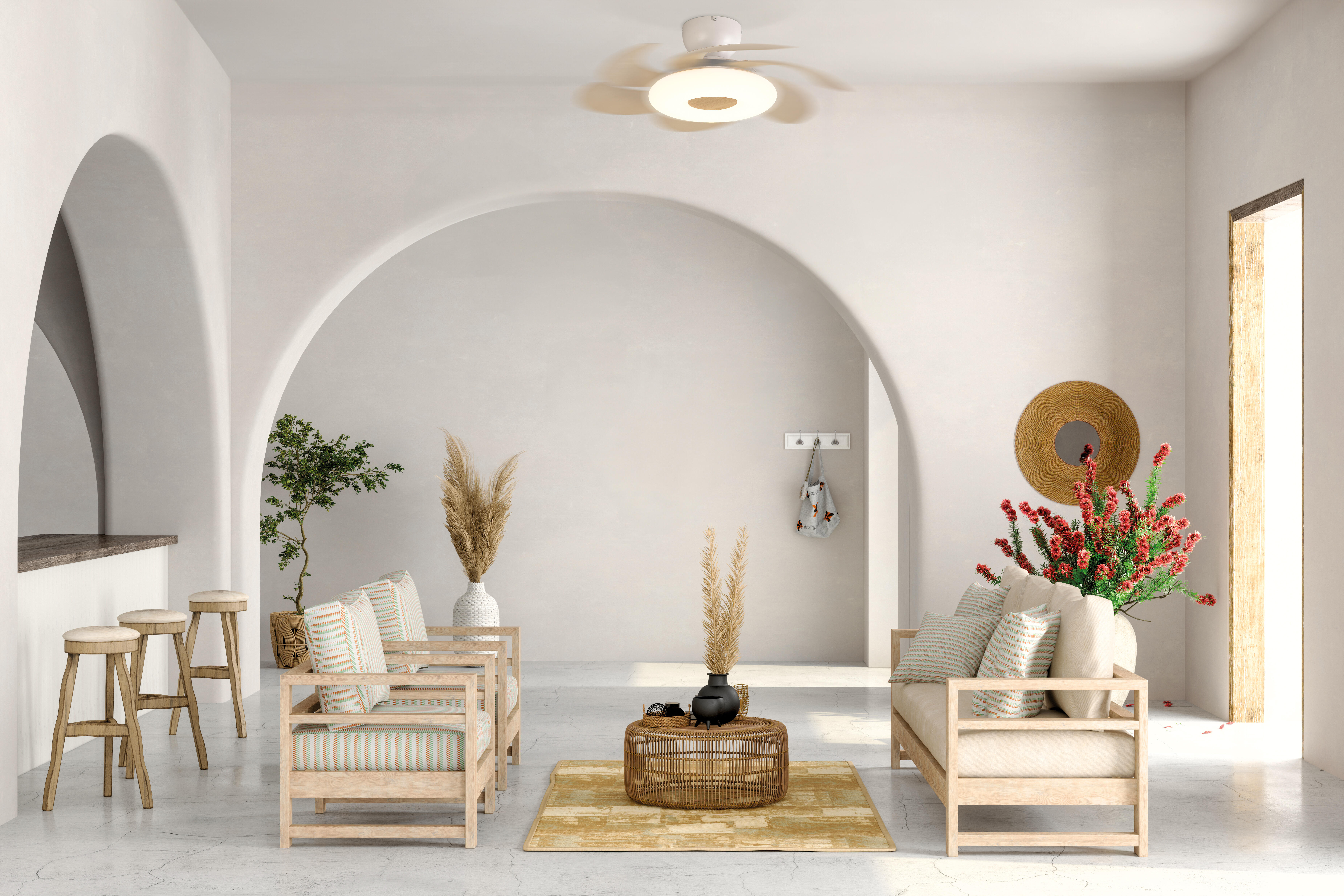 Ventilateur de plafond LED, Flower, 79 cm, MANTRA, blanc et bois - 3