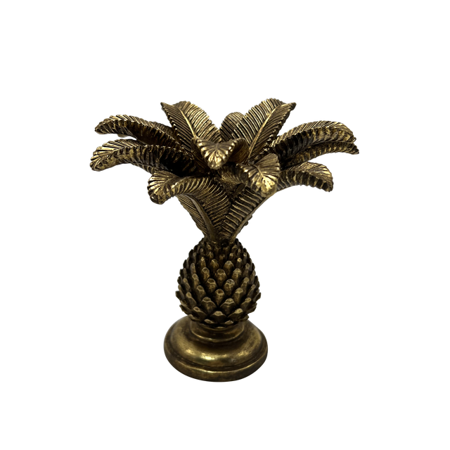 Bougeoir Palmier, doré l.14 x H.14.5 cm