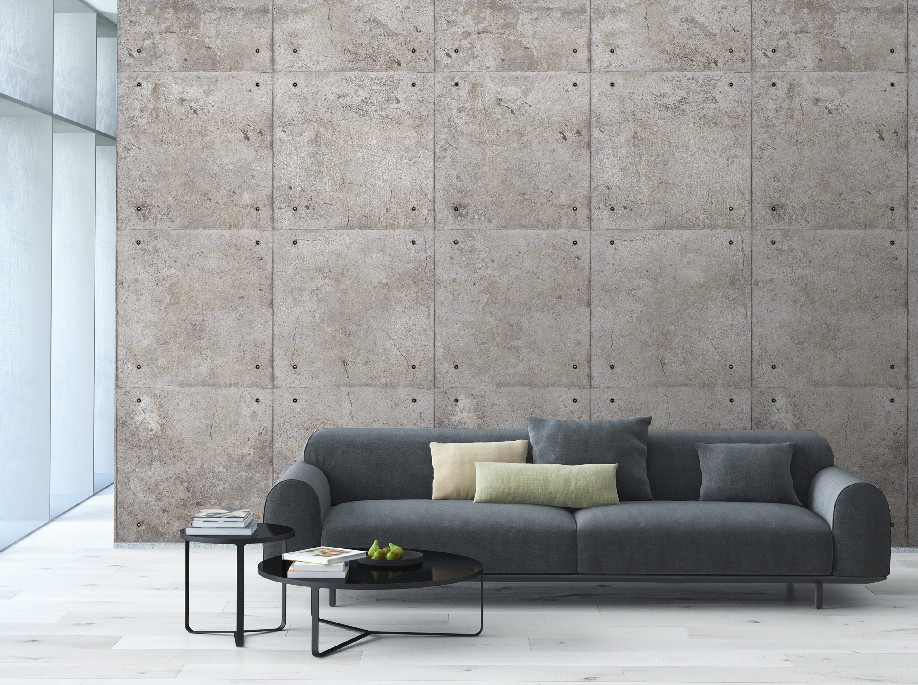 Tapeta panoramiczna Concrete Blocks beton szary 159 x 280 cm