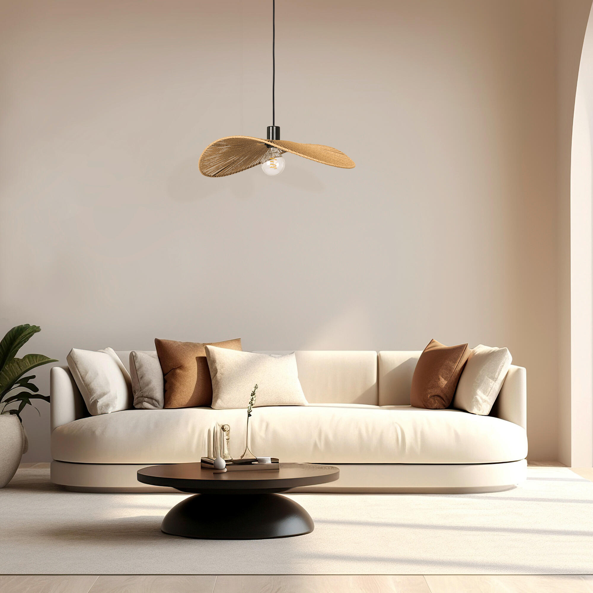 Suspension Siruela corde naturelle, 56x40cm, E27 - 6