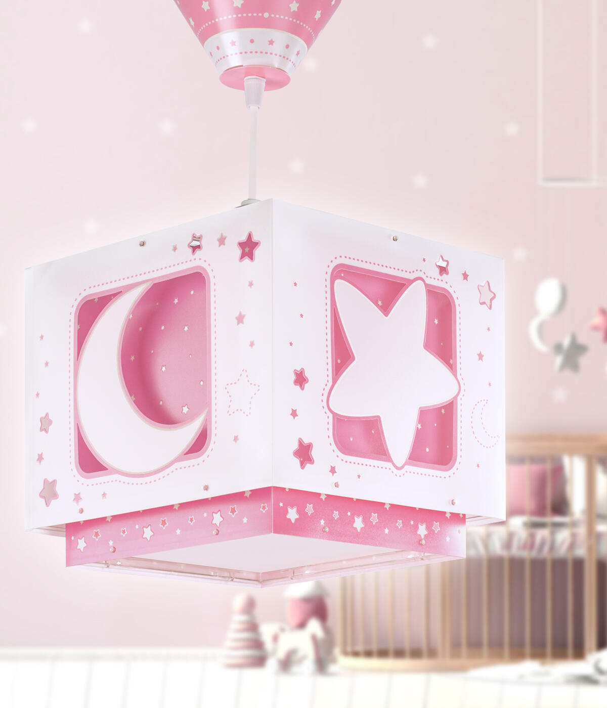 Lámpara de techo luna 1 luces e27 24 cm rosa