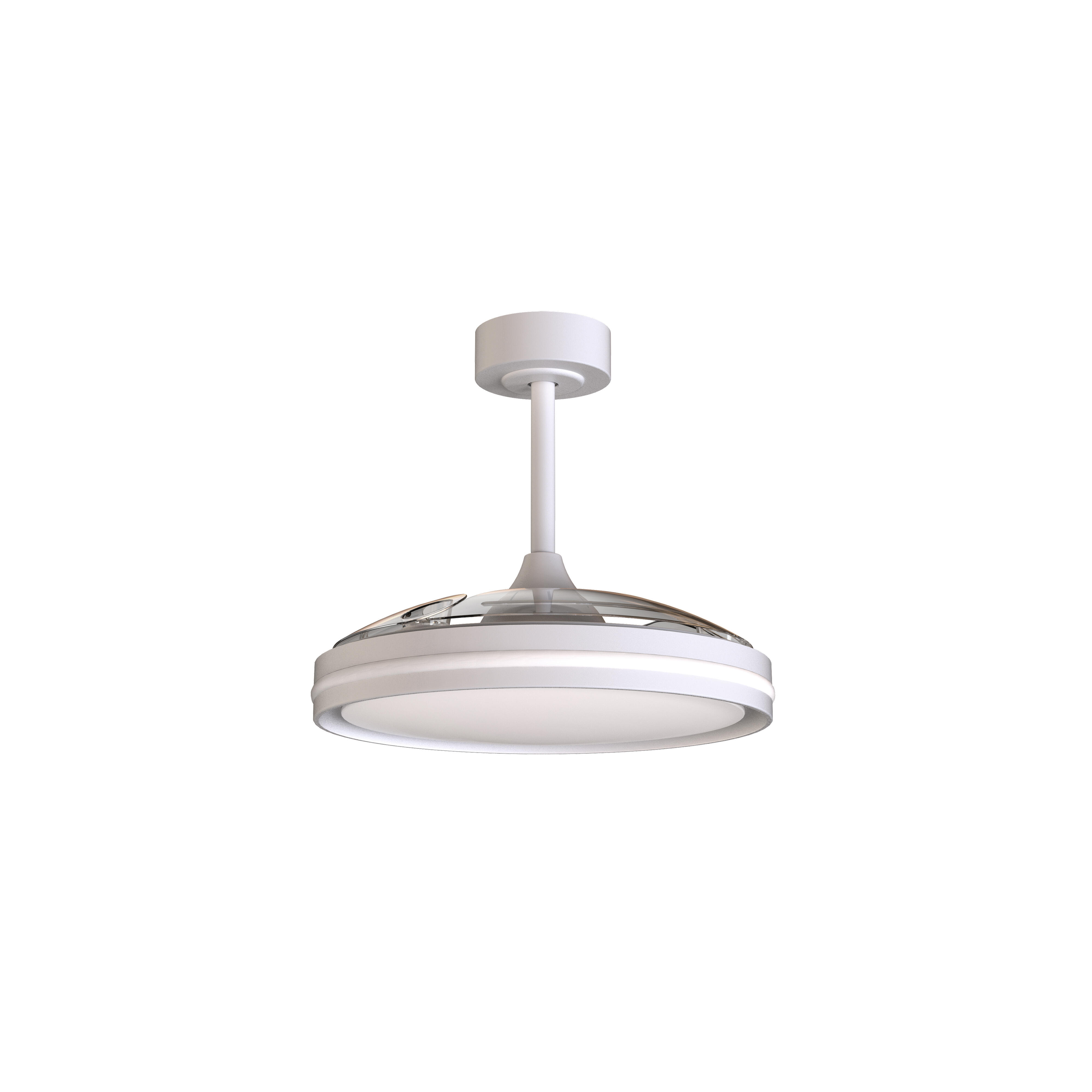 Ventilador de techo con luz silencioso DC 30W con mando ø106 cm Rafaga MANTRA blanco luz CCT 3 aspas retráctiles tipo lámpara| 6 velocidades| modo verano/invierno| recomendado de 13 a 20m² - 2