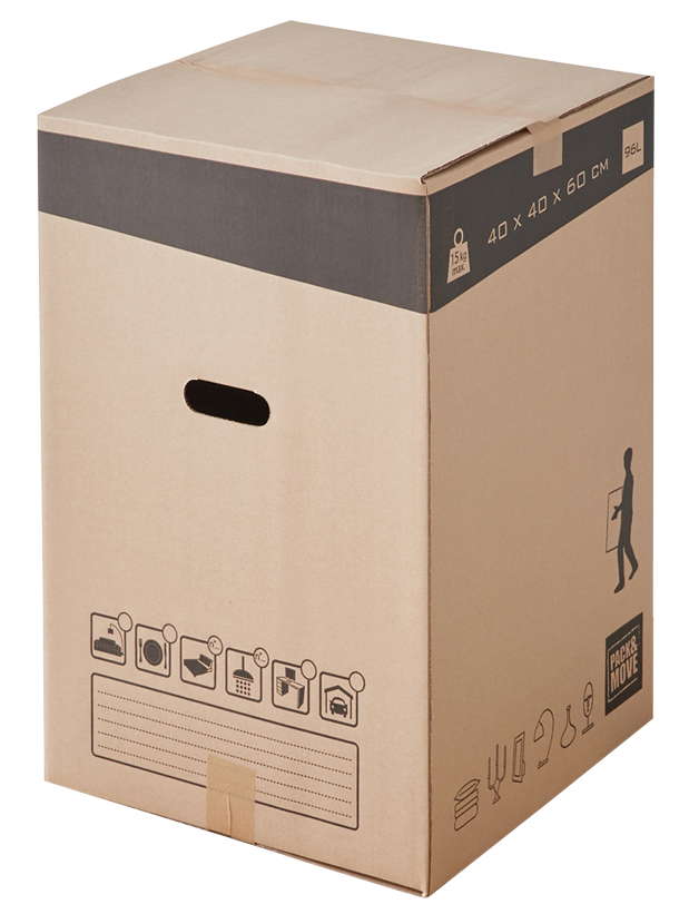 Carton de déménagement 96 l, l.40 cm x H.60 cm x p.40 cm