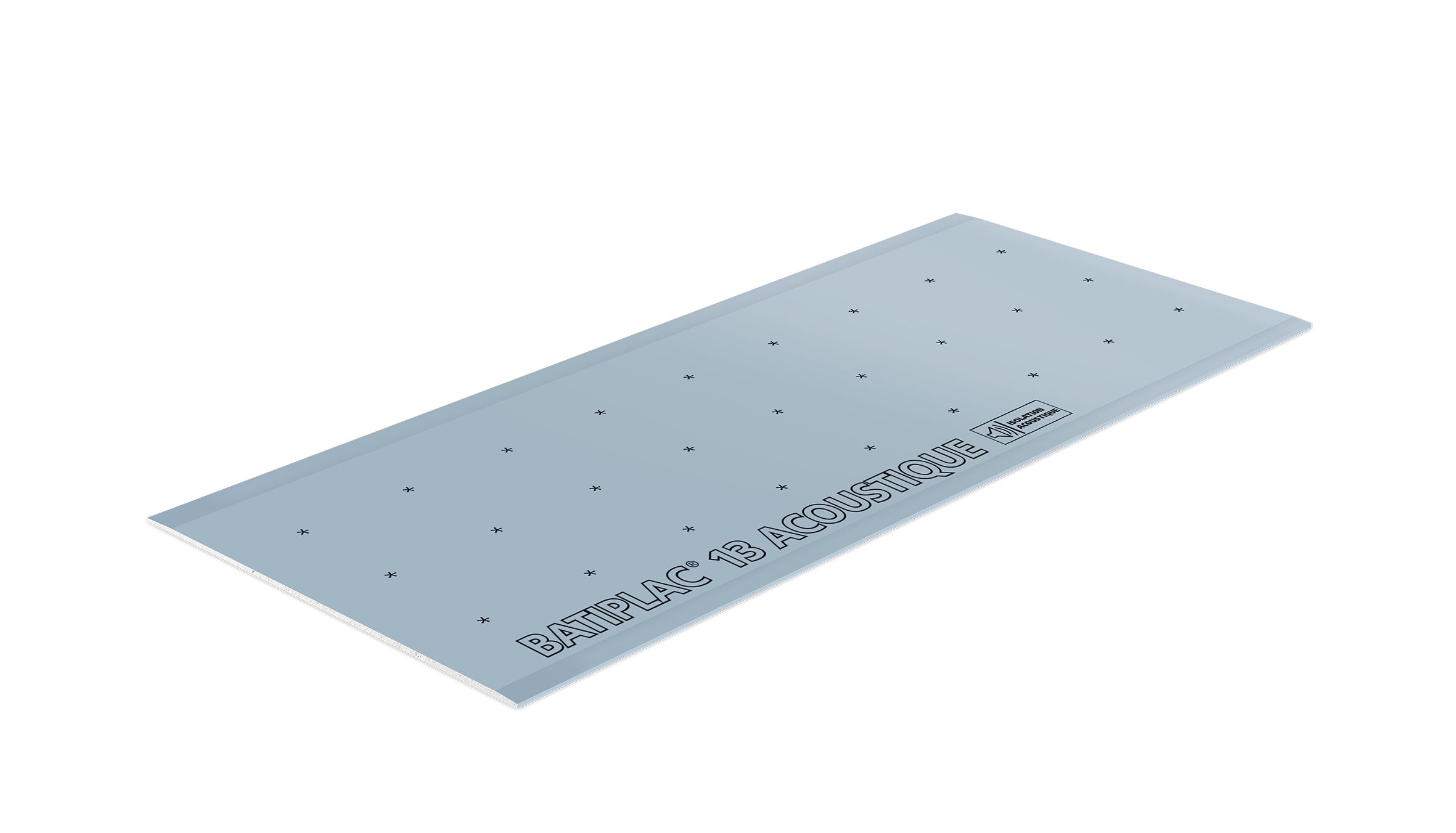 Plaque de plâtre BA13 Acoustic NF 250 x 120 cm BATIPLAC - 2