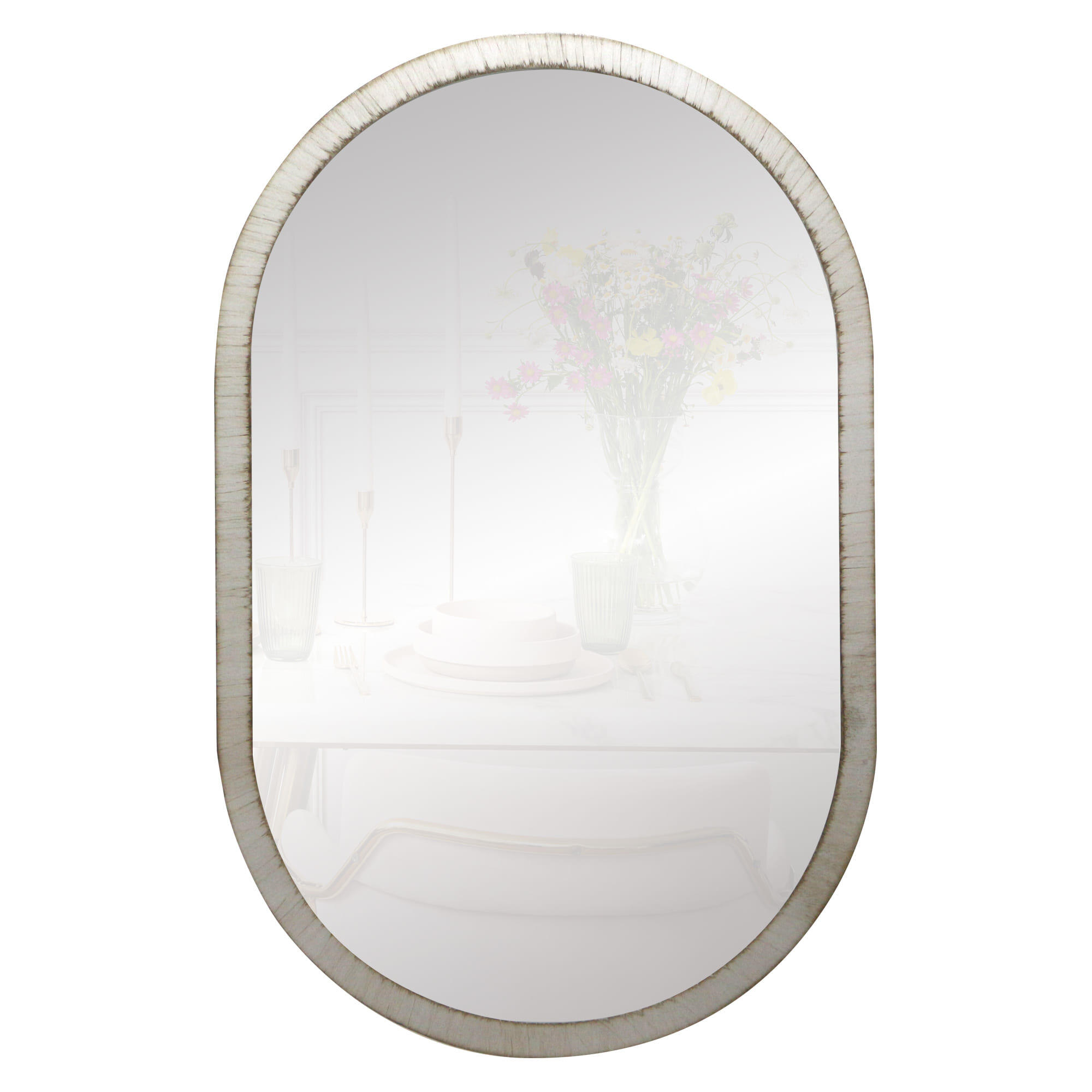 Espejo ovalado 90x65 cm plata