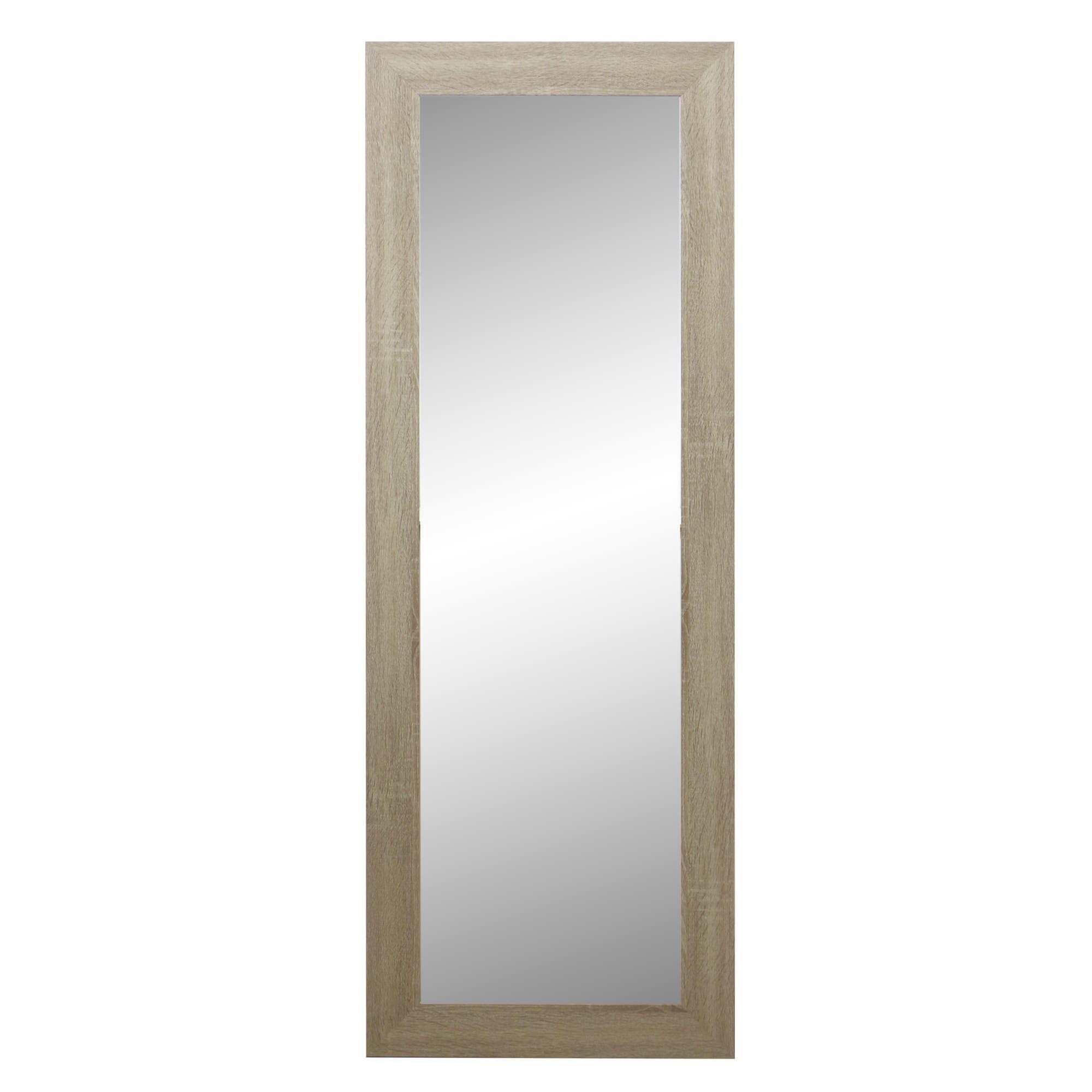 Espejo enmarcado de pared rectangular promo madera marrón satinado de 66 x 156 cm