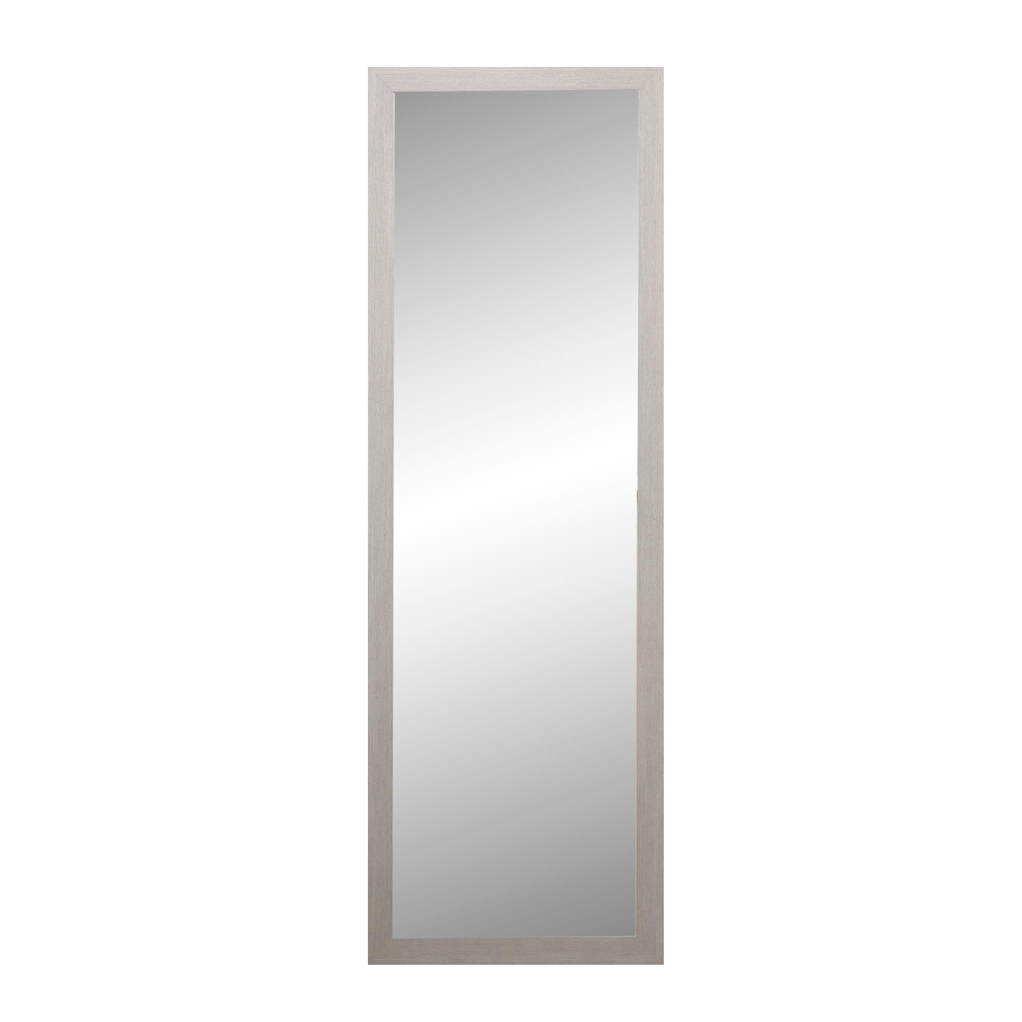 Espejo enmarcado de pared rectangular promo madera blanco satinado de 38 x 138 cm