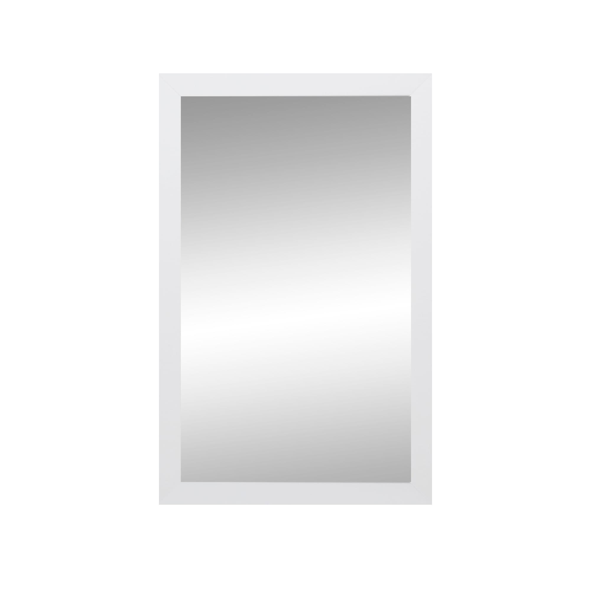 Espejo enmarcado de pared rectangular promo madera blanco satinado de 63 x 83 cm