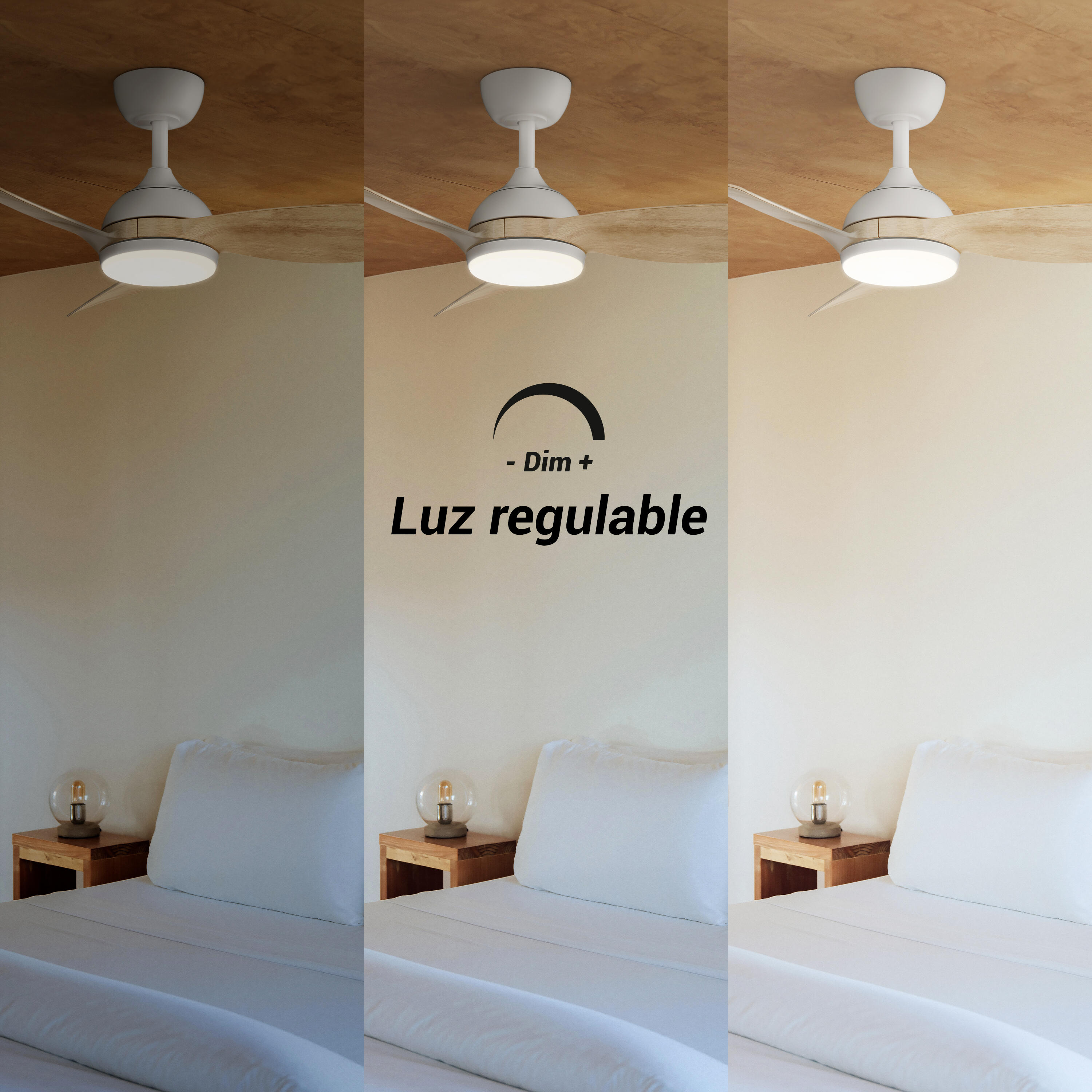 Ventilador de techo con luz silencioso DC 25W con mando ø75 cm Sunset SULION blanco luz CCT 3 aspas| 6 velocidades| modo verano/invierno| recomendado para <13m² - 5
