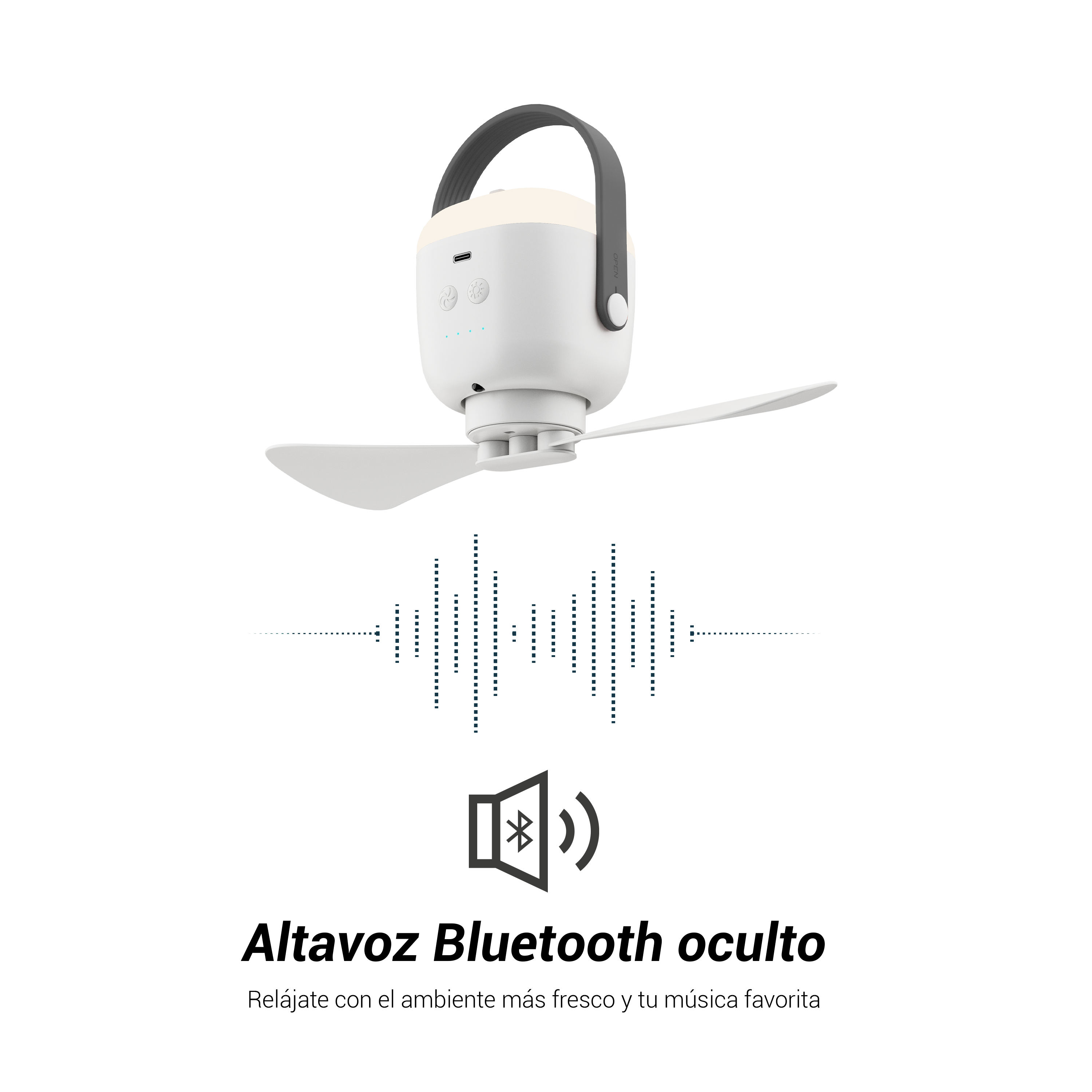 Ventilador de techo con luz portátil silencioso DC 3W con mando ø25 cm Camp SULION blanco luz neutra 2 aspas| 3 velocidades| modo verano/invierno| temporizador| recomendado para <13m² - 10