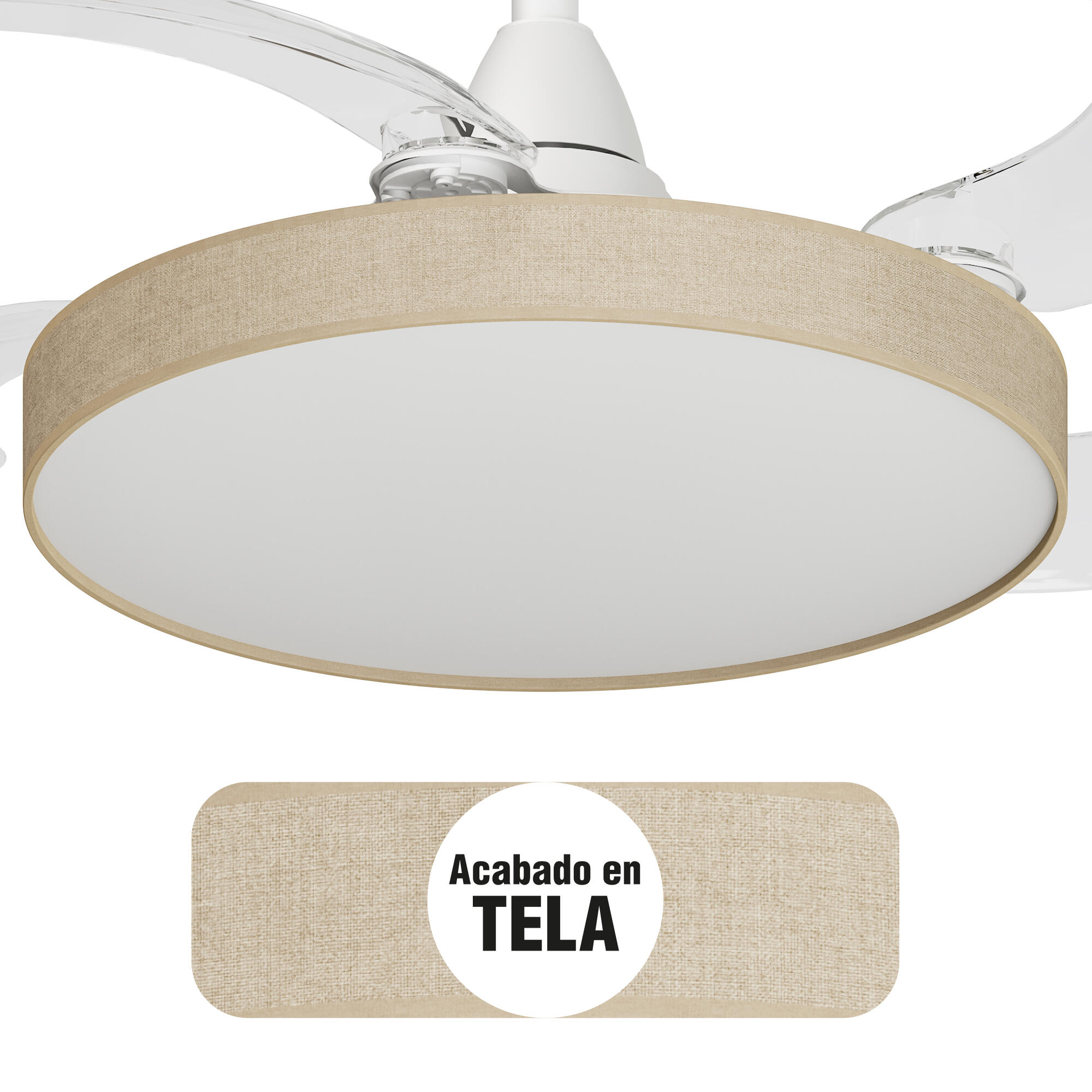 Ventilador de techo con luz silencioso DC 24W con mando ø91 cm Beatriz ARTE CONFORT blanco luz CCT 4 aspas retráctiles tipo lámpara| 6 velocidades| modo verano/invierno| temporizador| brisa| recomendado para <13m² - 3