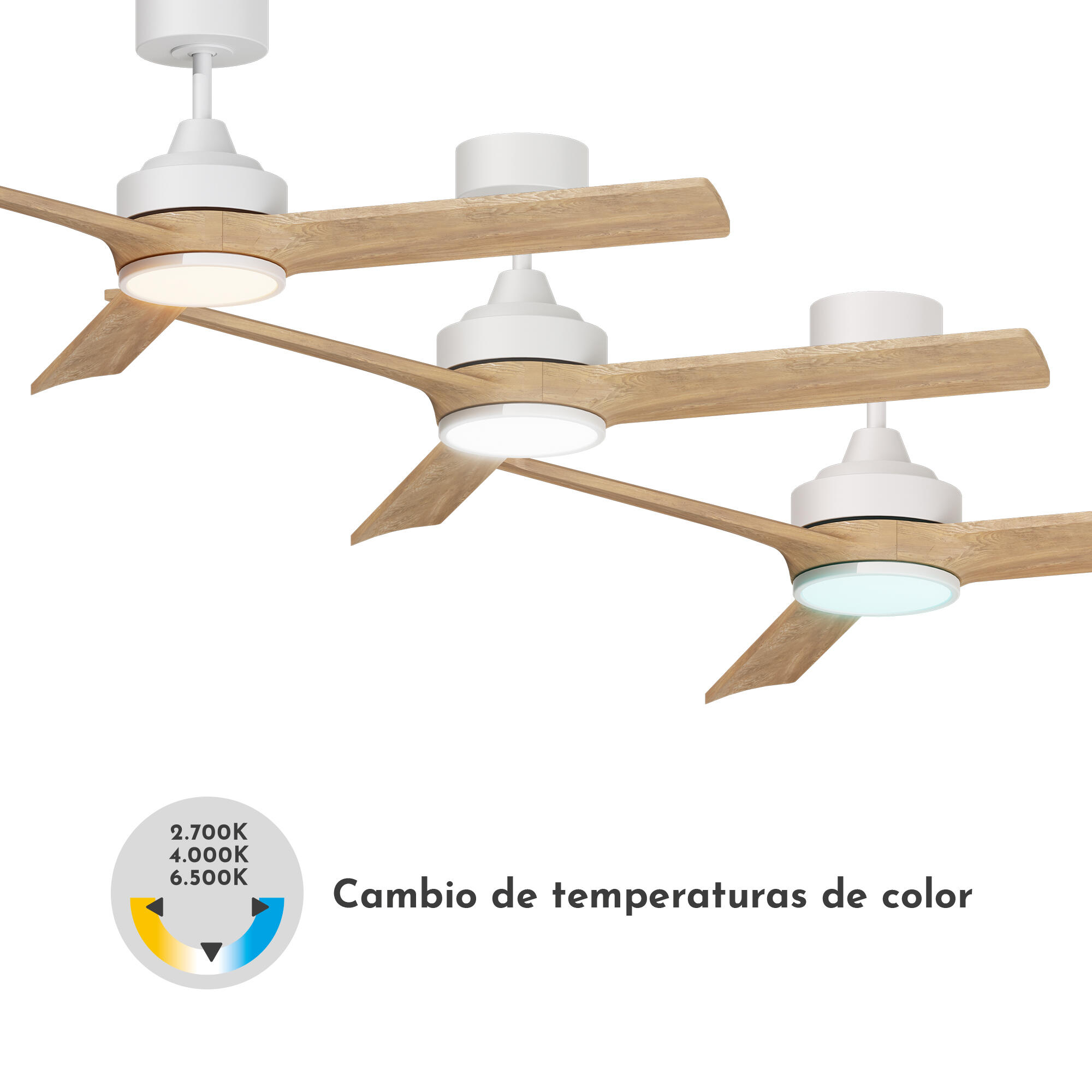 Ventilador de techo con luz silencioso DC Arte Confort Rebeca blanco 122 cm - 8