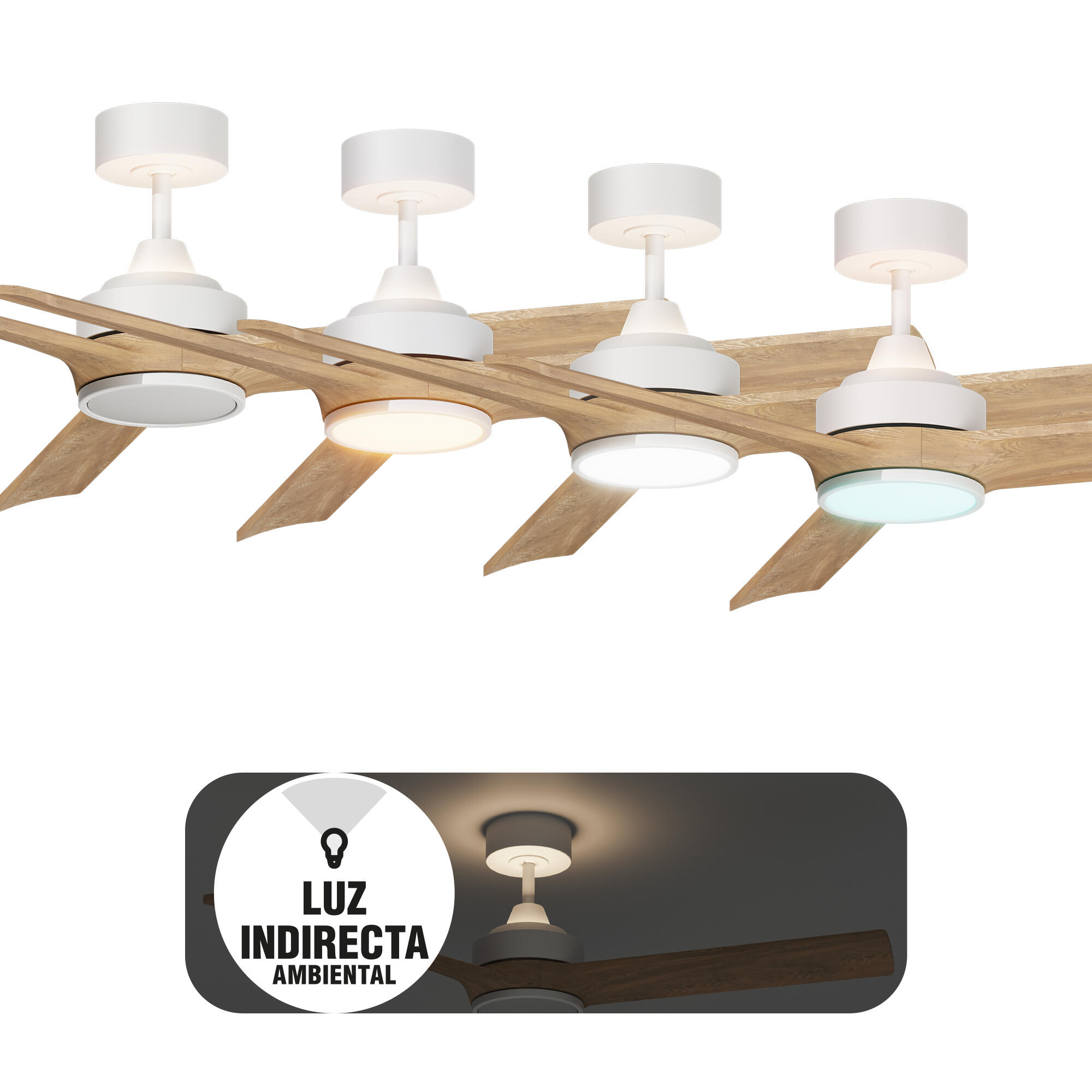 Ventilador de techo con luz silencioso DC Arte Confort Rebeca blanco 122 cm - 7