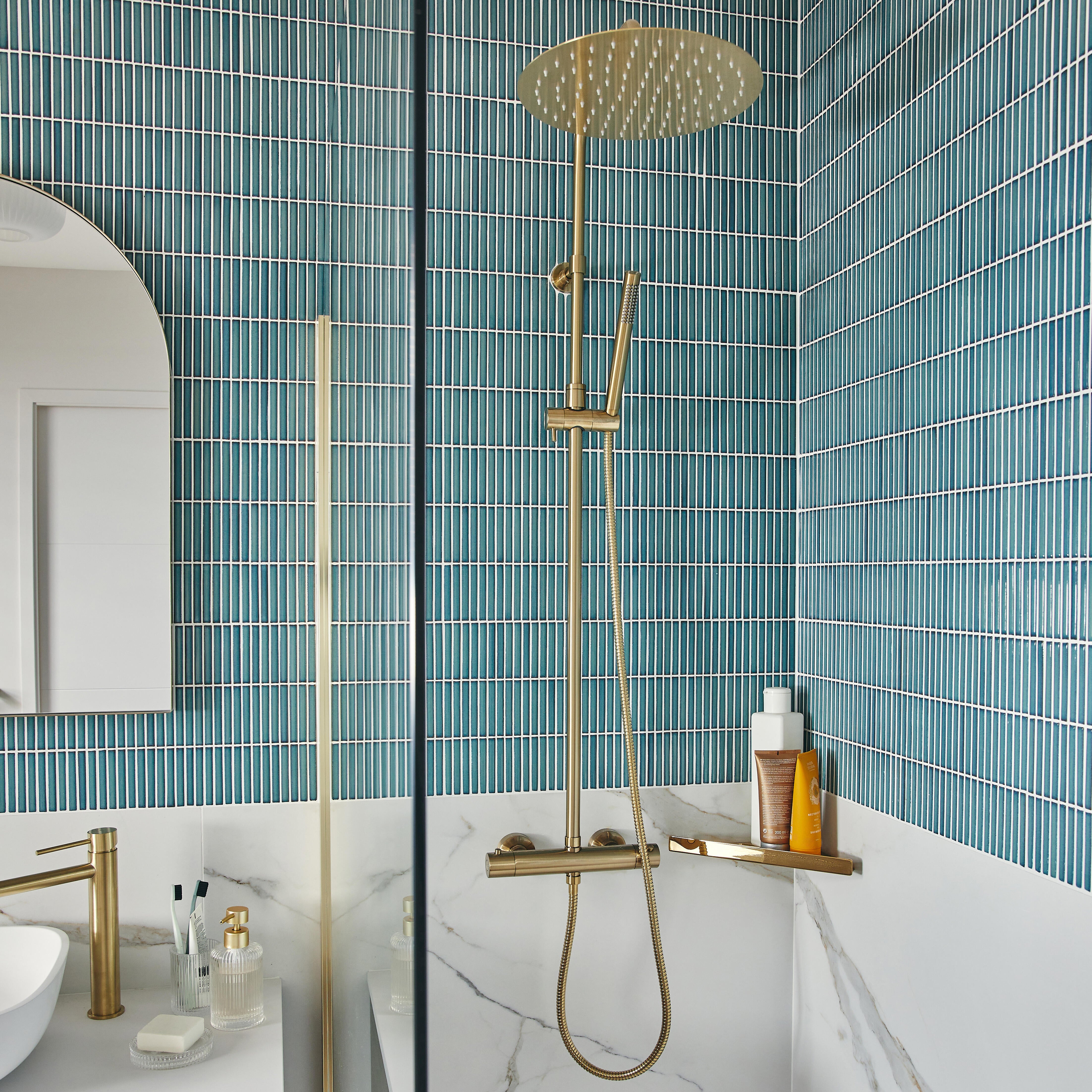 Mosaïque mur Citia porcelaine bleu céladon 30.6 x 28 cm ARTENS - 2