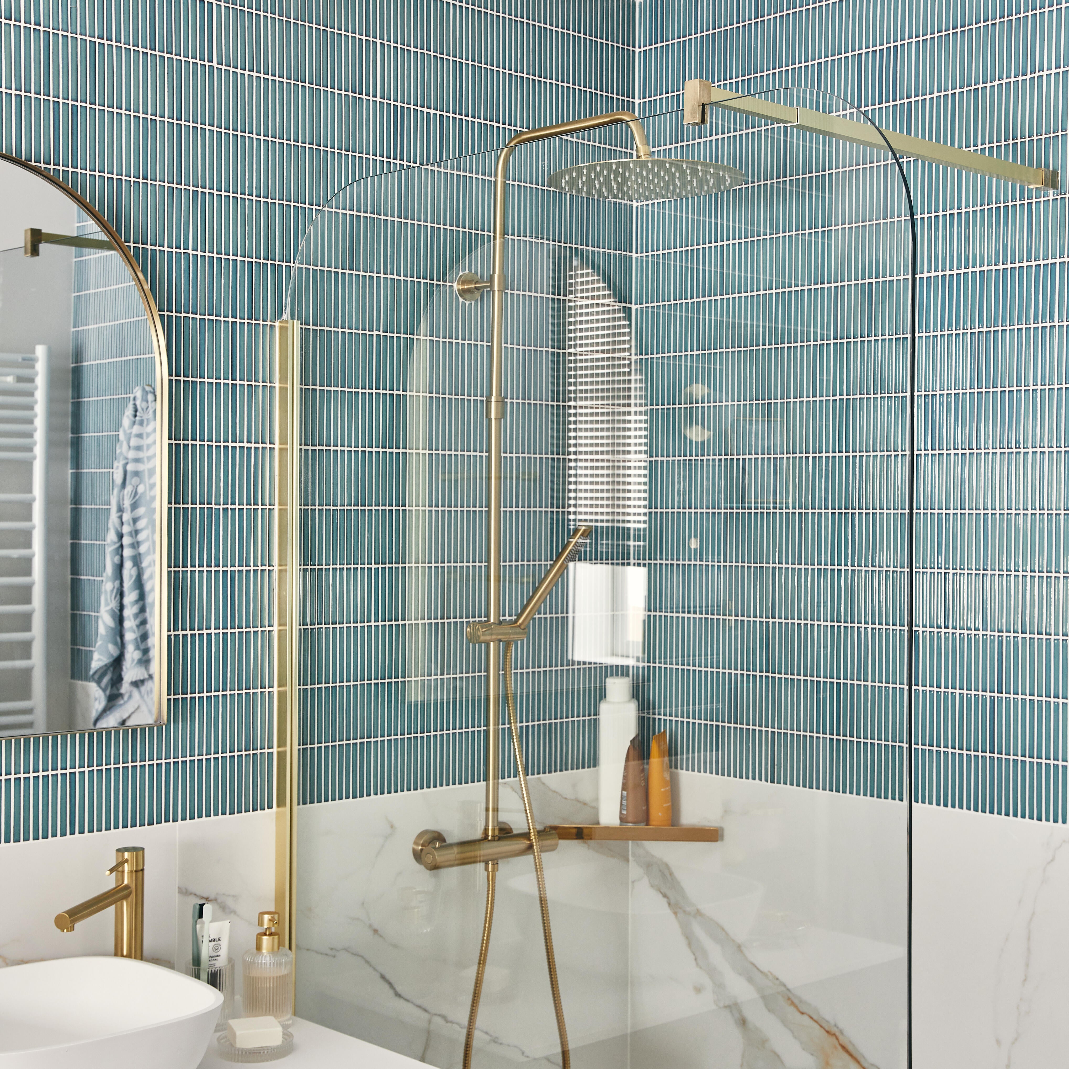 Columna de ducha termostática ESSEBAGNO Envol oro cepillado - 4