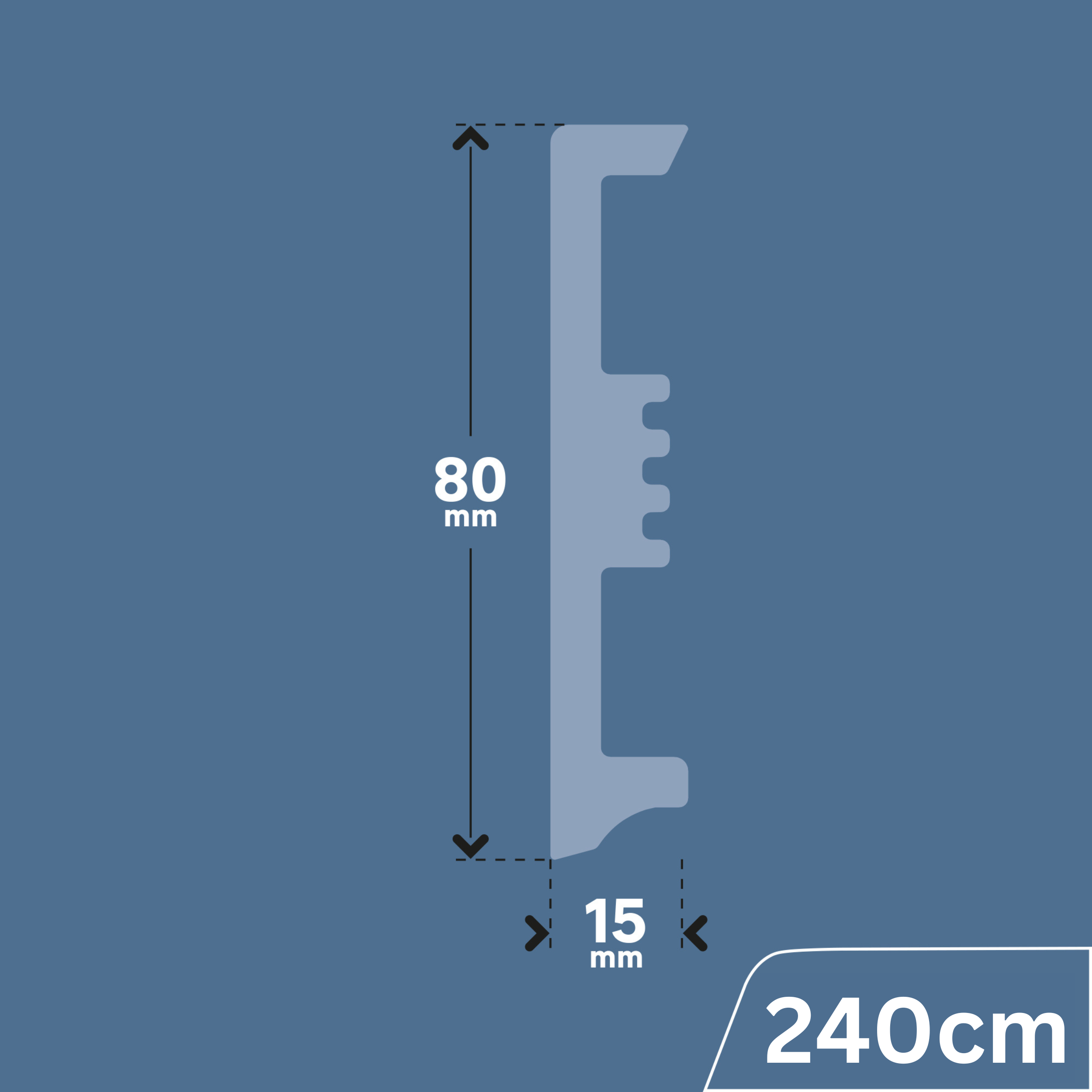Rodapé poliestireno bege 15x80x2400 mm Artens NAT348 - 6