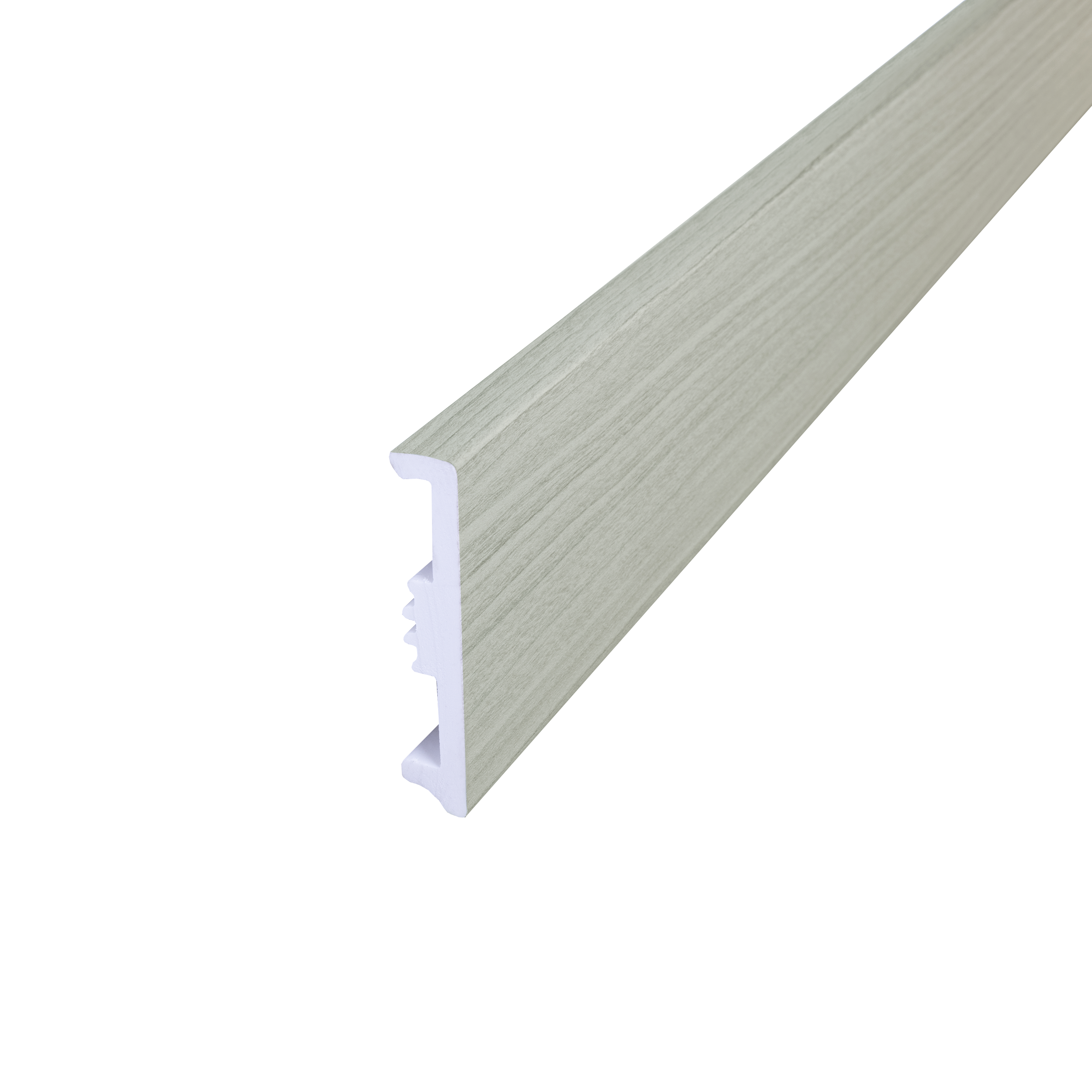 Battiscopa con passacavo STIQ XL 810 WOOD DECOR 010 ARTENS in polistirene beige Sp 15 mm x H 8 x L 240 cm / 2.4 m - 4