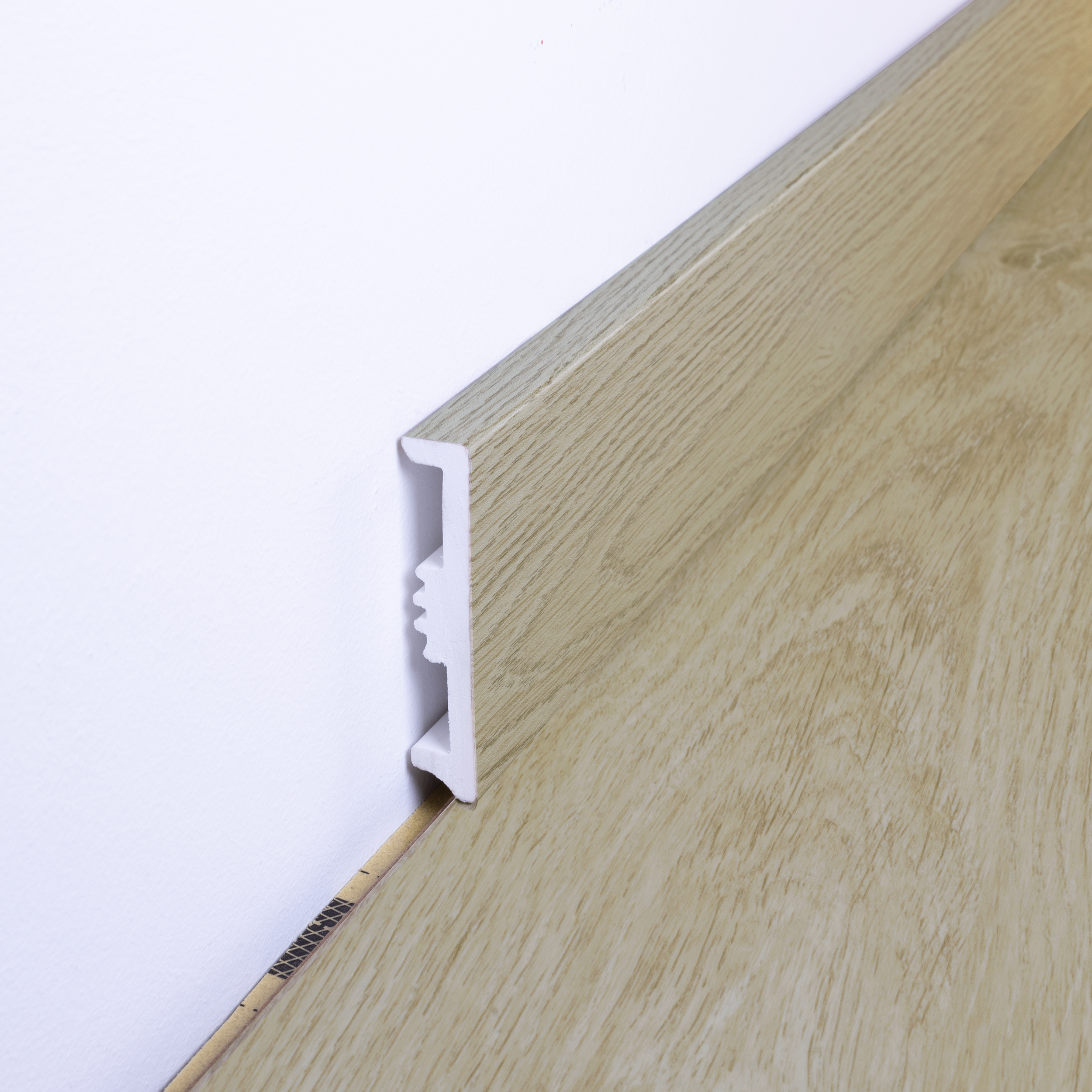 Battiscopa con passacavo STIQ XL 810 WOOD DECOR 035 ARTENS in polistirene beige Sp 15 mm x H 8 x L 240 cm / 2.4 m - 5