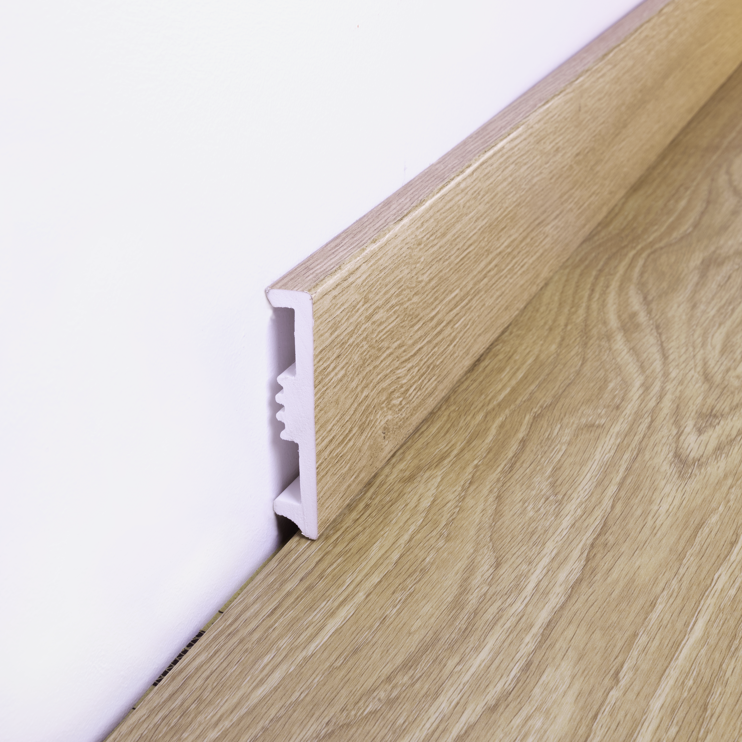 Battiscopa con passacavo STIQ XL 810 WOOD DECOR 065 ARTENS in polistirene beige Sp 15 mm x H 8 x L 240 cm / 2.4 m - 5