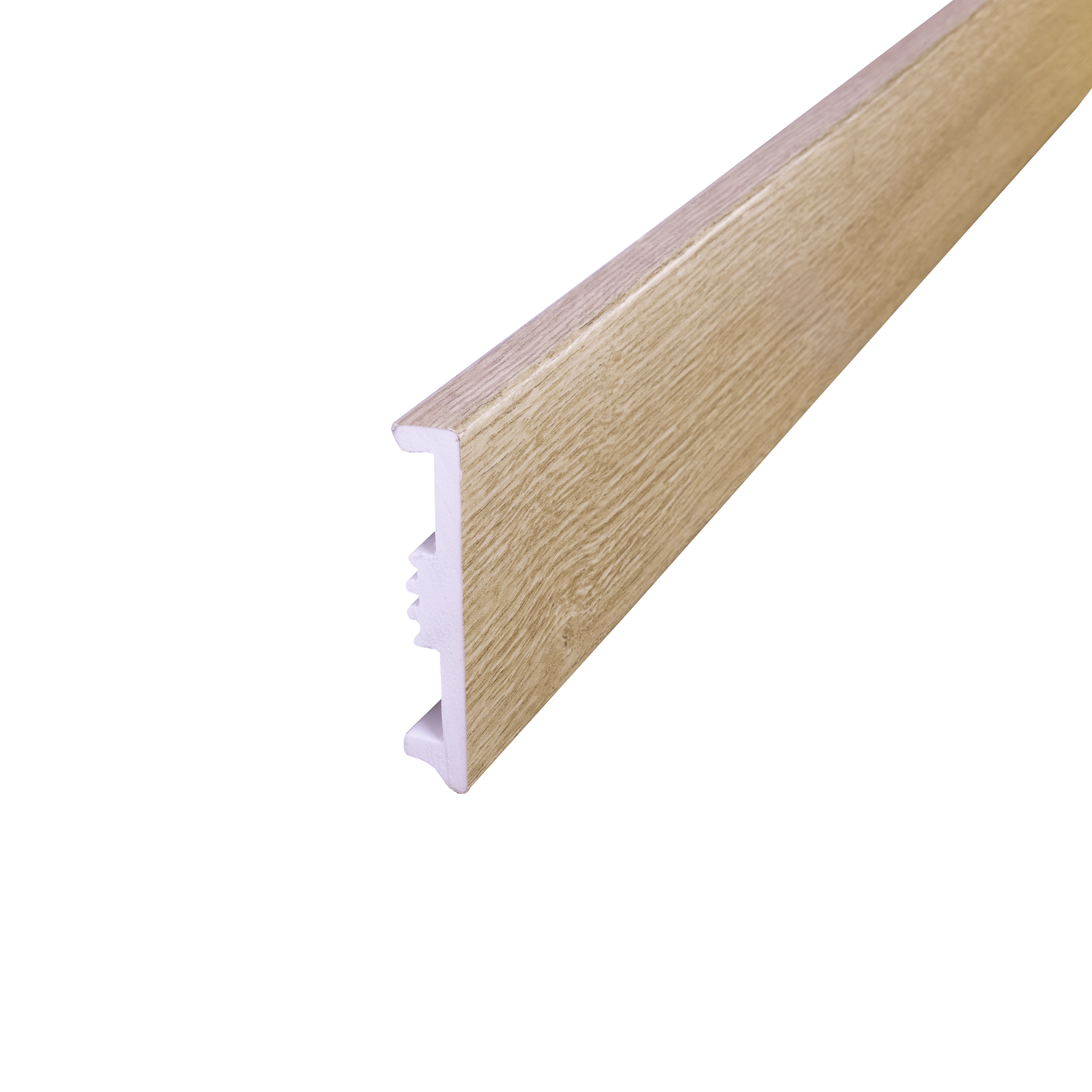 Battiscopa con passacavo STIQ XL 810 WOOD DECOR 065 ARTENS in polistirene beige Sp 15 mm x H 8 x L 240 cm / 2.4 m - 4