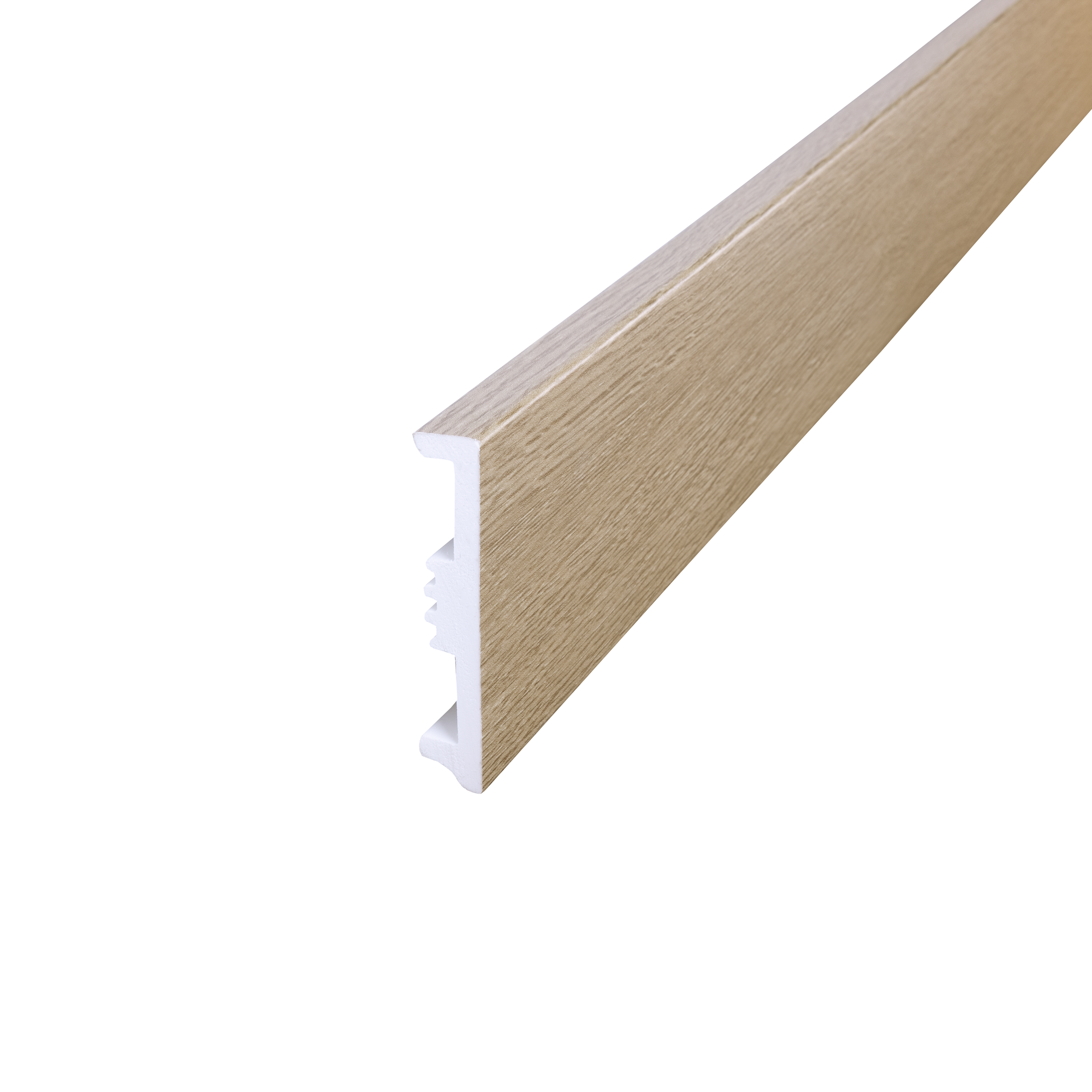 Battiscopa con passacavo STIQ XL 810 WOOD DECOR 070 ARTENS in polistirene marrone Sp 15 mm x H 8 x L 240 cm / 2.4 m - 4