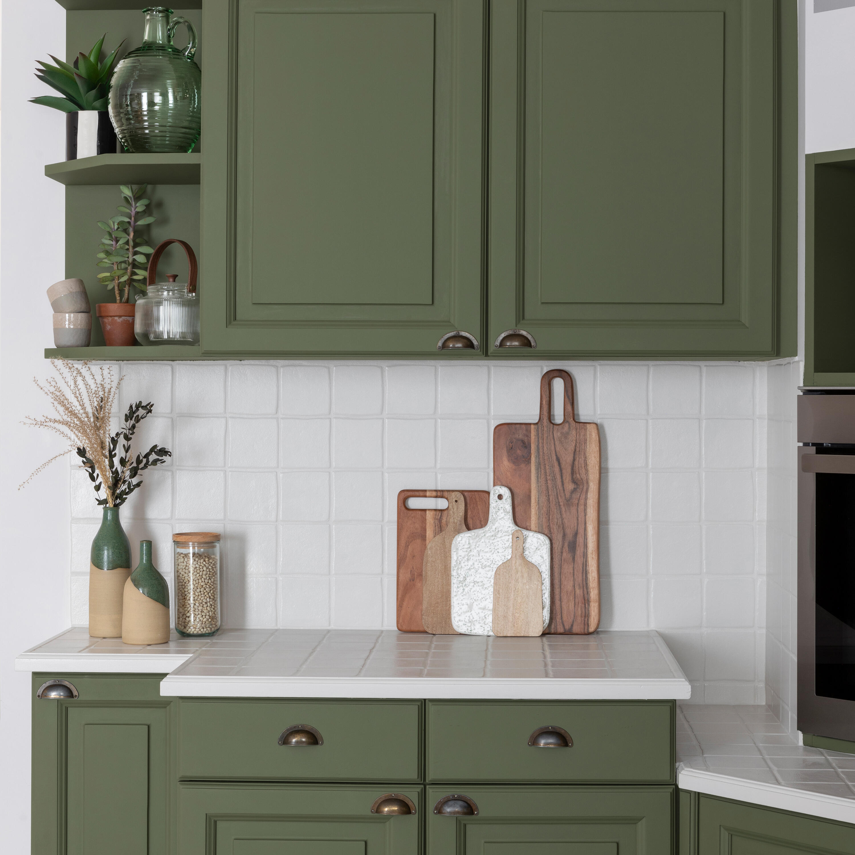 Peinture meuble, carrelage vert kaki mat V33 Rénovation cuisine et bain 2L - 4