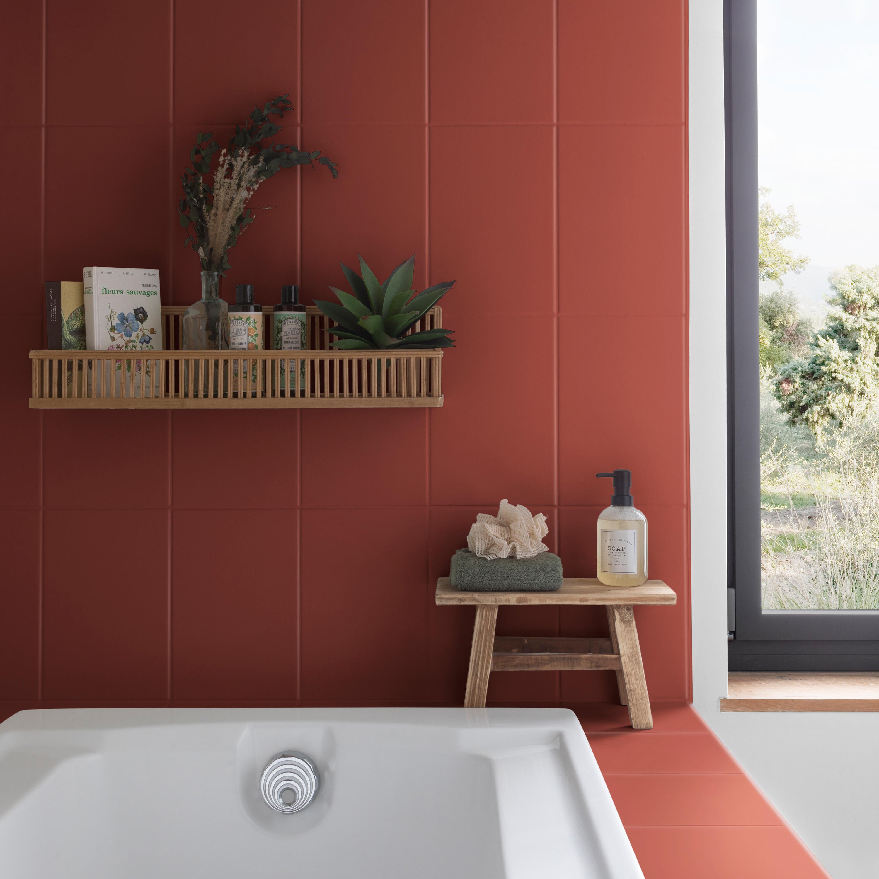 Peinture meuble, carrelage rouge cayenne satin V33 Rénovation cuisine et bain 2L - 4