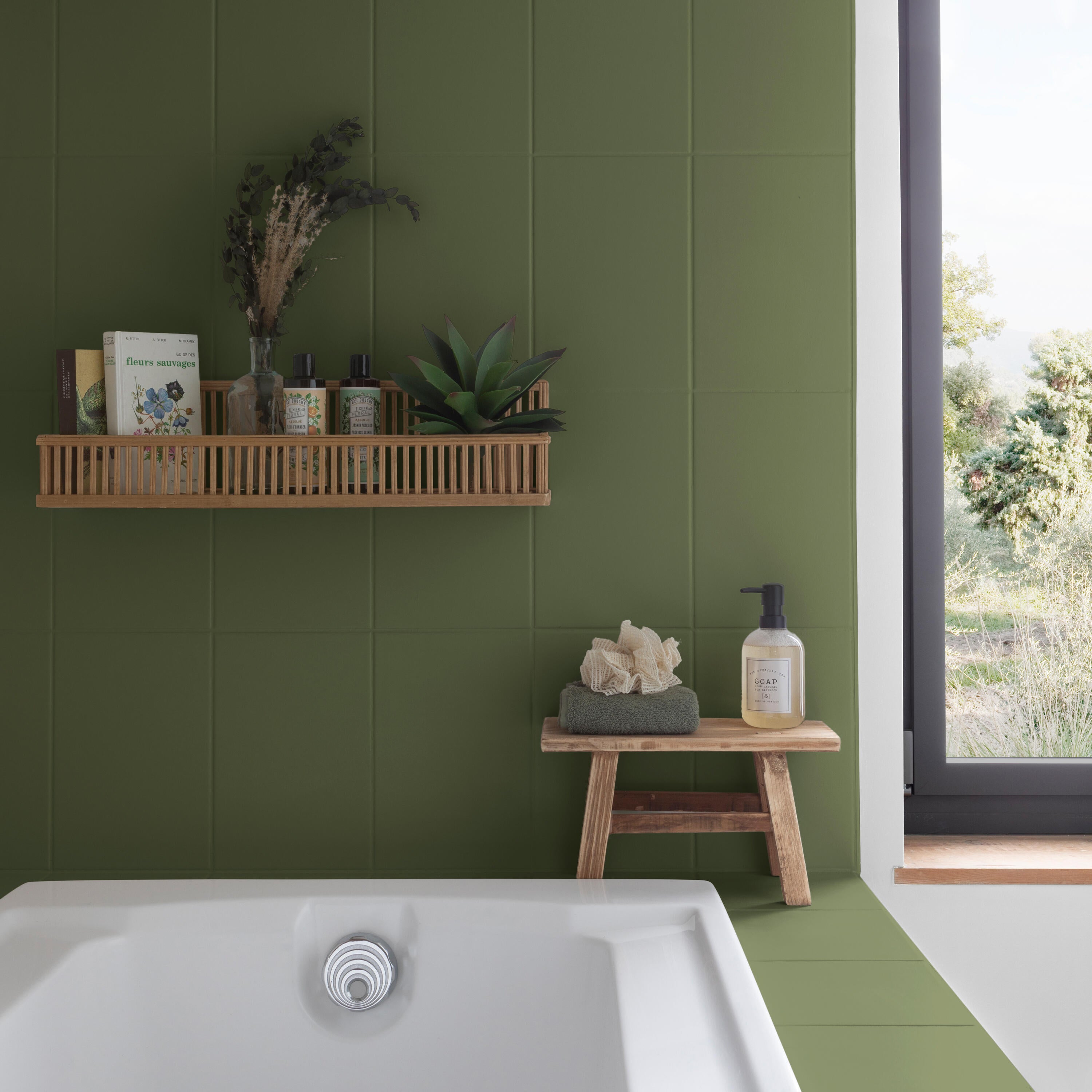 Peinture meuble, carrelage vert kaki mat V33 Rénovation cuisine et bain 2L - 5