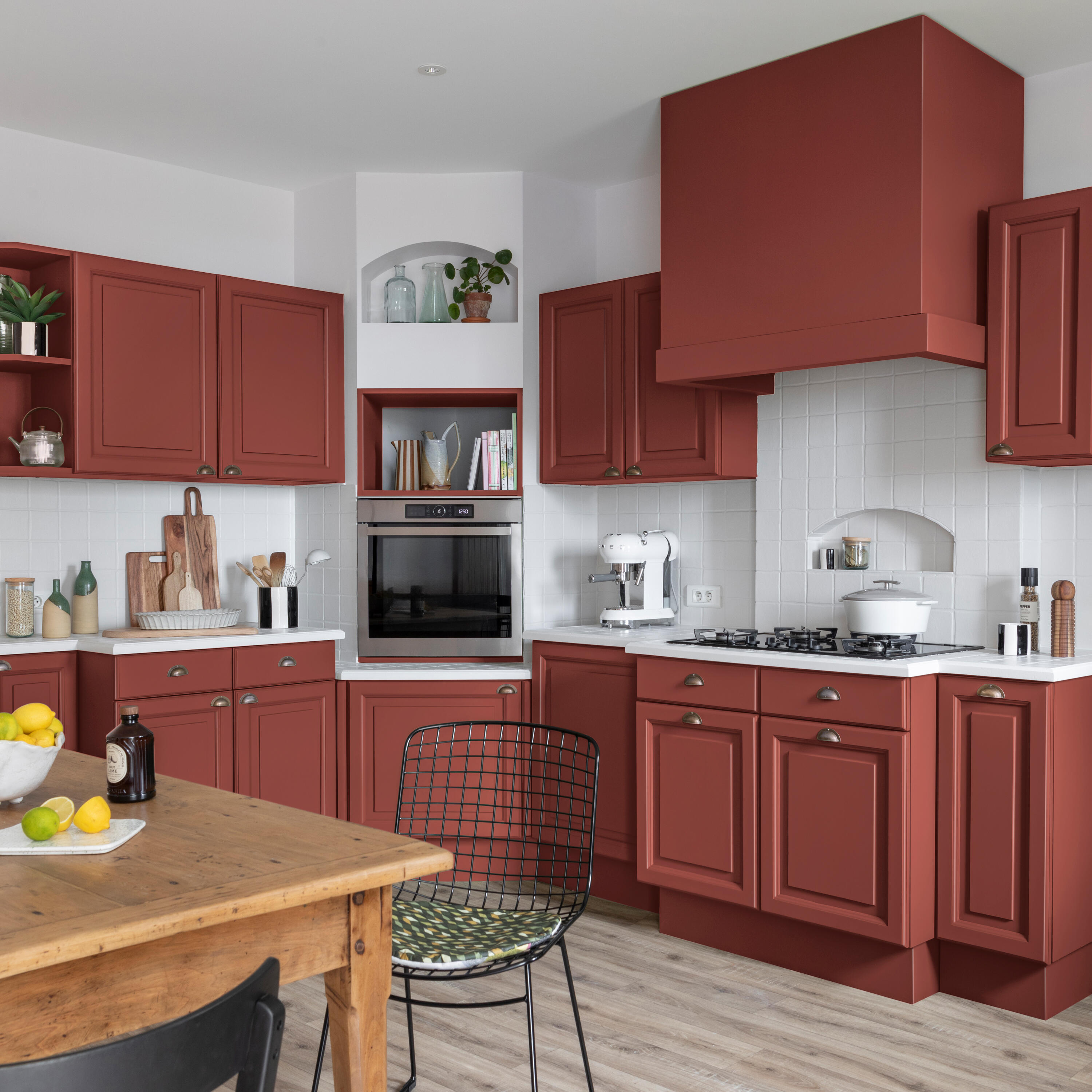 Peinture meuble, carrelage rouge cayenne satin V33 Rénovation cuisine et bain 2L - 3