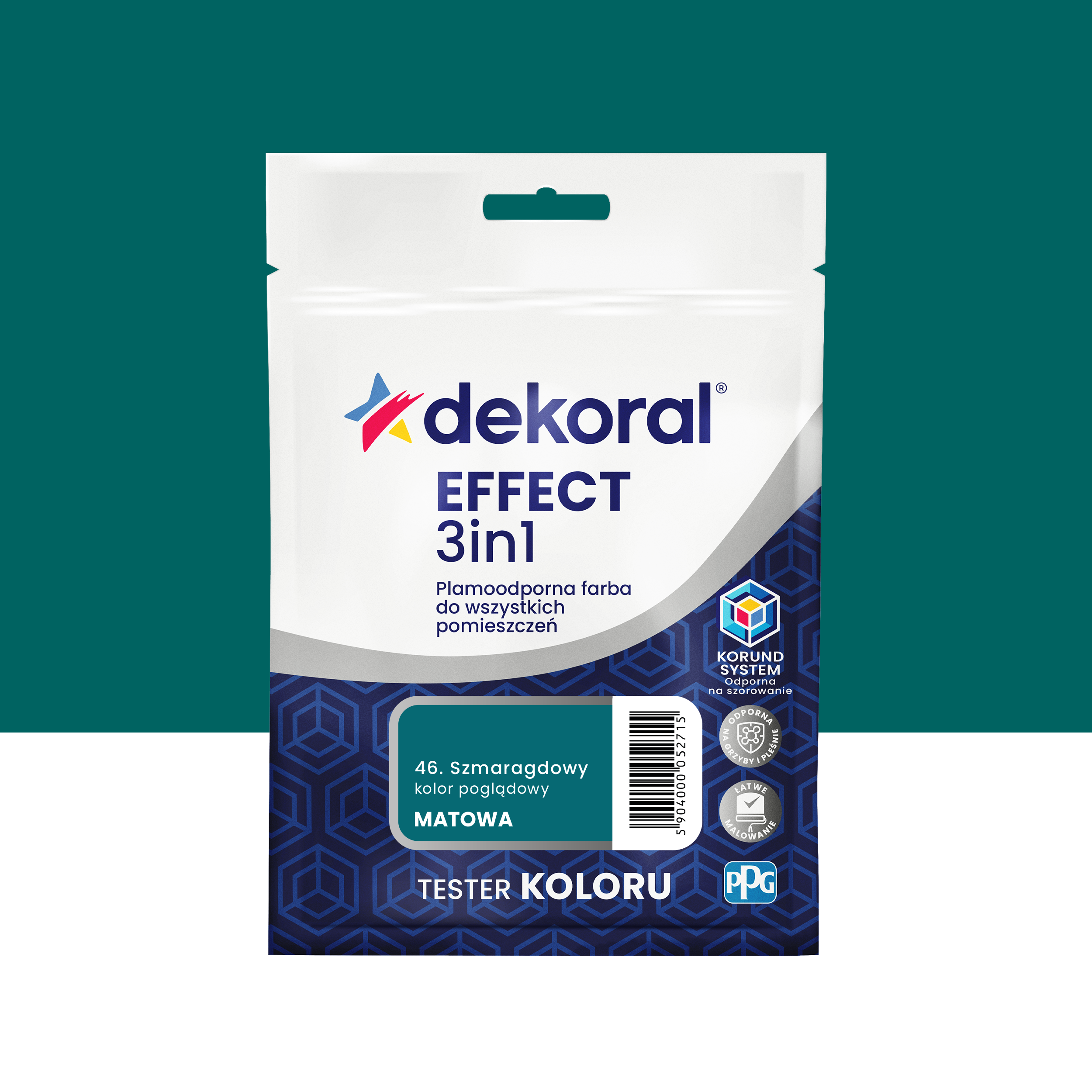 Tester farby Dekoral Efect 3w1 Szmaragdowy 40 ml