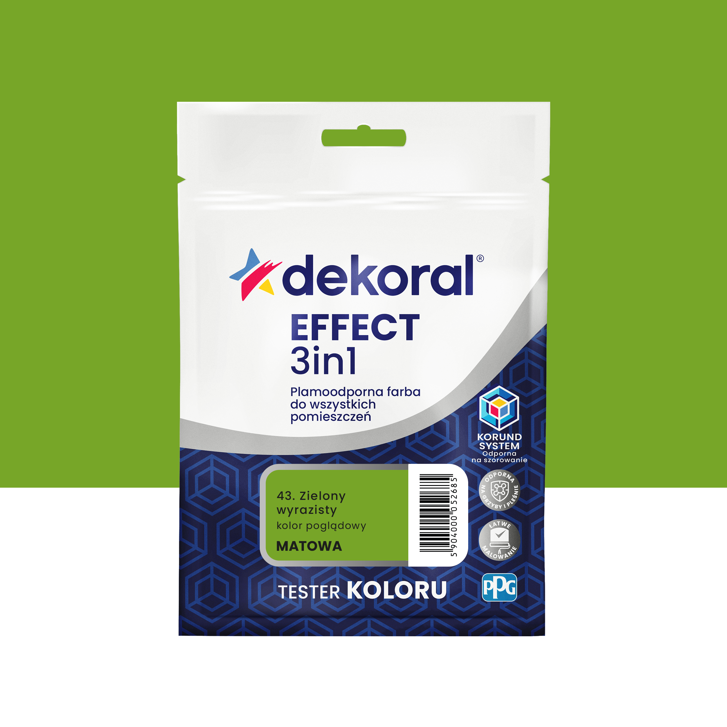Tester farby Dekoral Efect 3w1 Zielony wyrazisty 40 ml