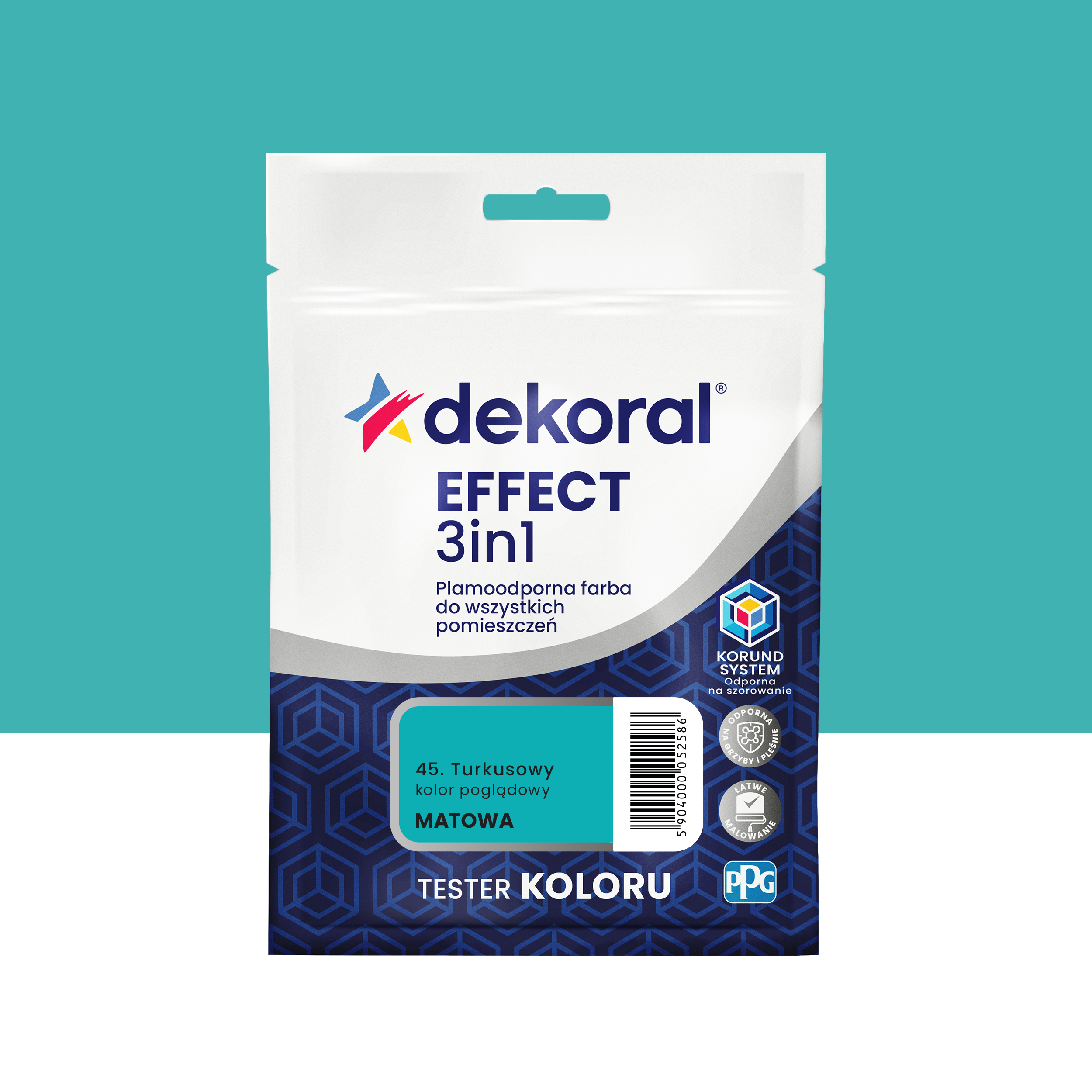 Tester farby Dekoral Efect 3w1 Turkusowy 40 ml