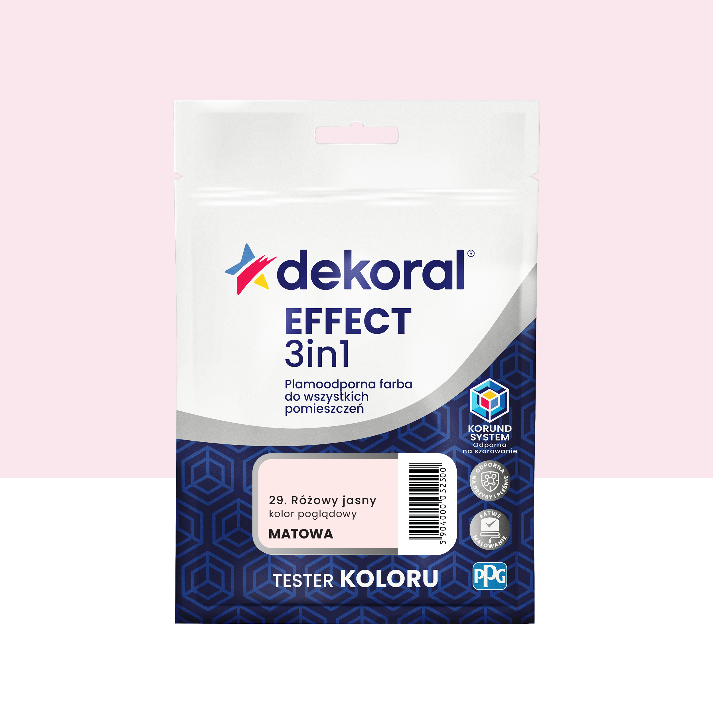 Tester farby Dekoral Effect 3w1 Różowy jasny 40 ml