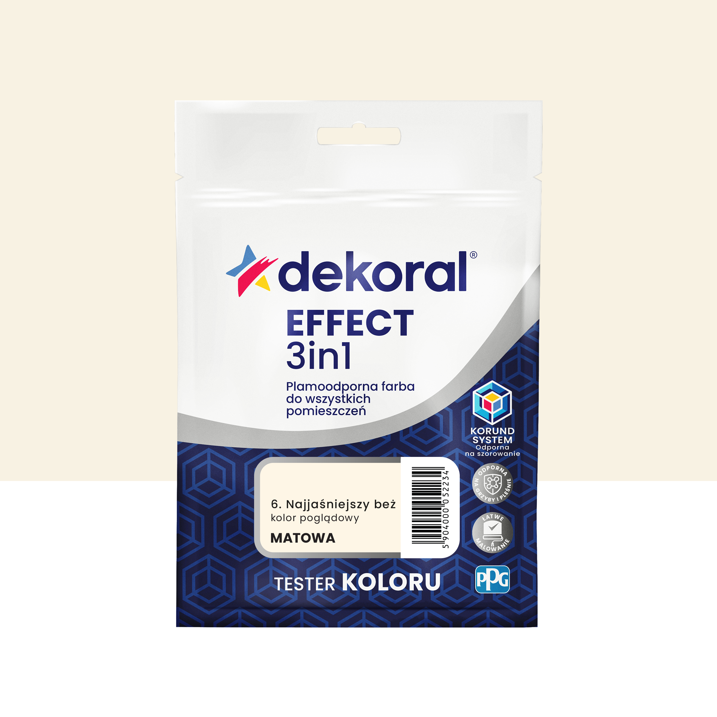 Tester farby Dekoral Effect 3w1 Najjaśniejszy beż 40 ml
