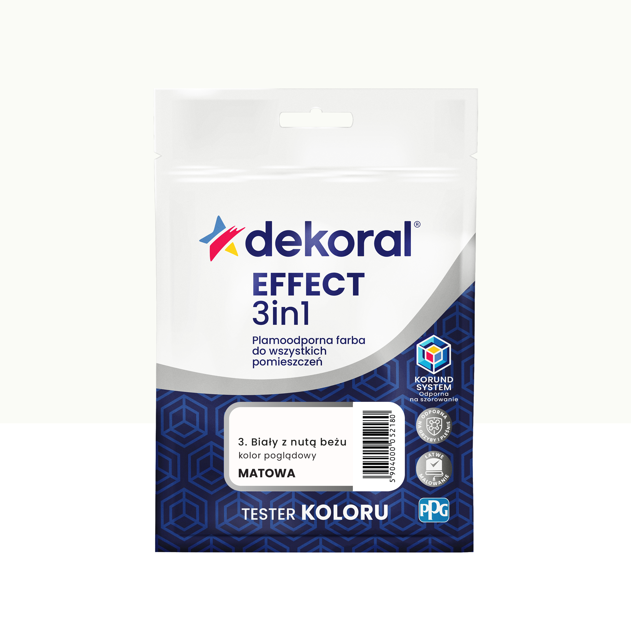 Tester farby Dekoral Effect 3w1 Biały z nutą beżu 40 ml
