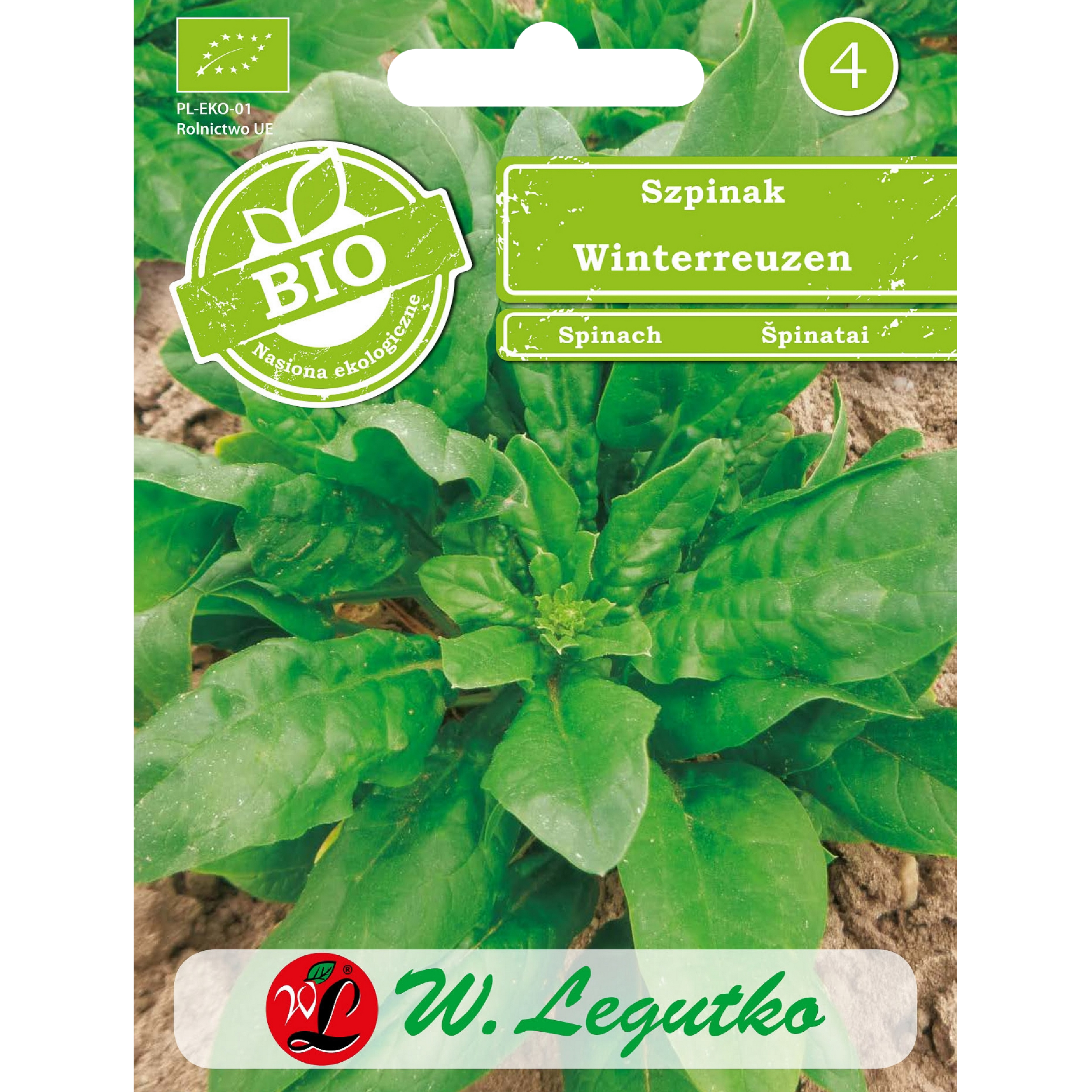 Szpinak Bio Winterreuzen nasiona ekologiczne 10g W.Legutko