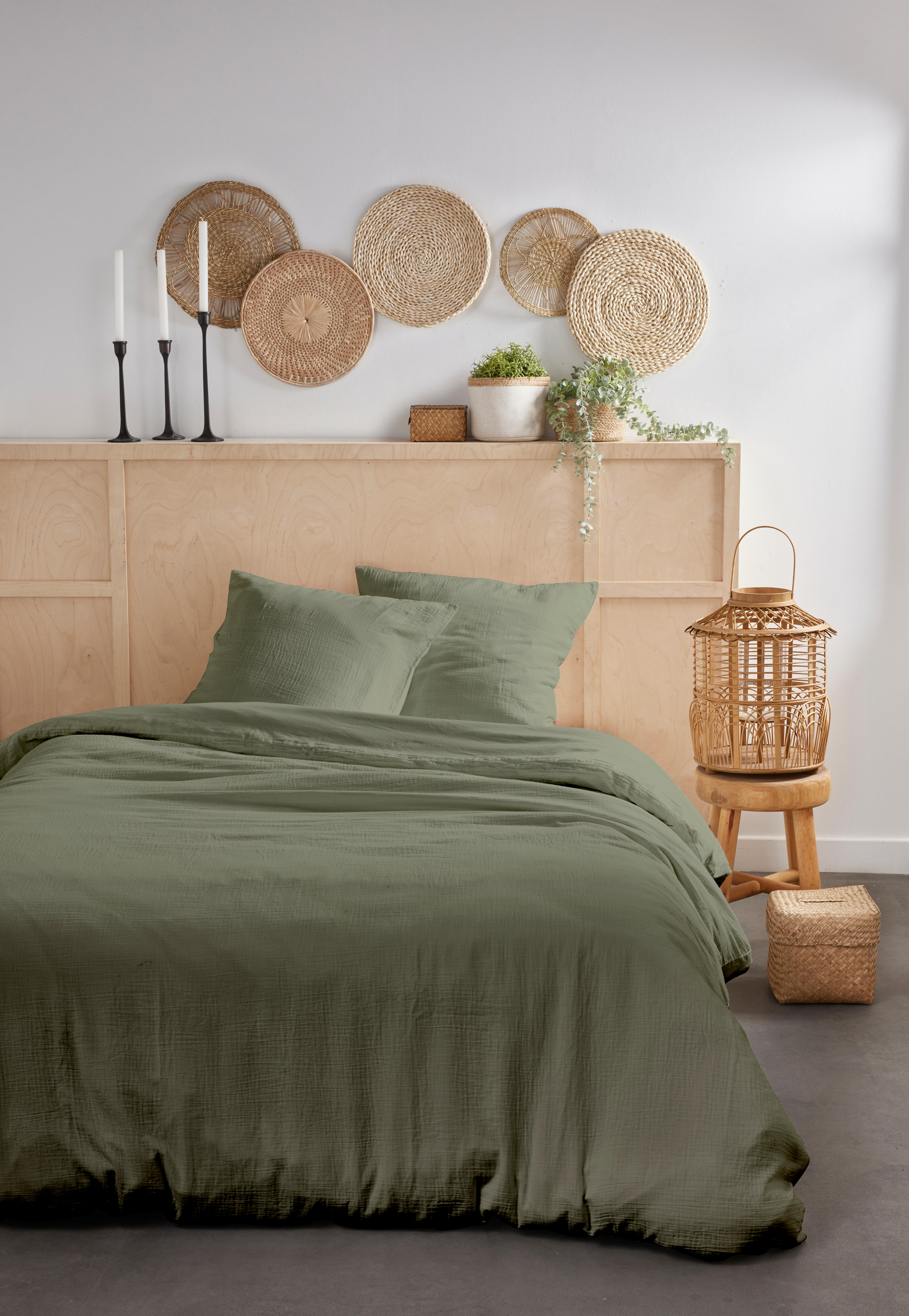 Pościel 200 x 220 cm bawełniana Today Nay Khaki zielona - 6