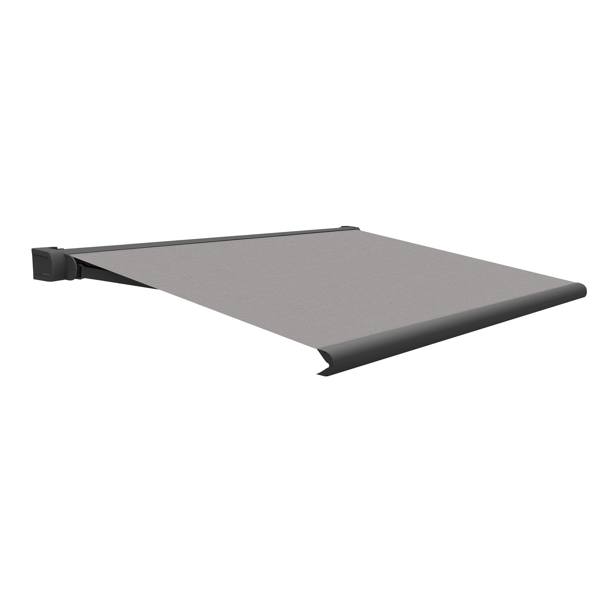 Toldo brazo extensible terraza neo motorizado cofre gris tela gris 6x3m