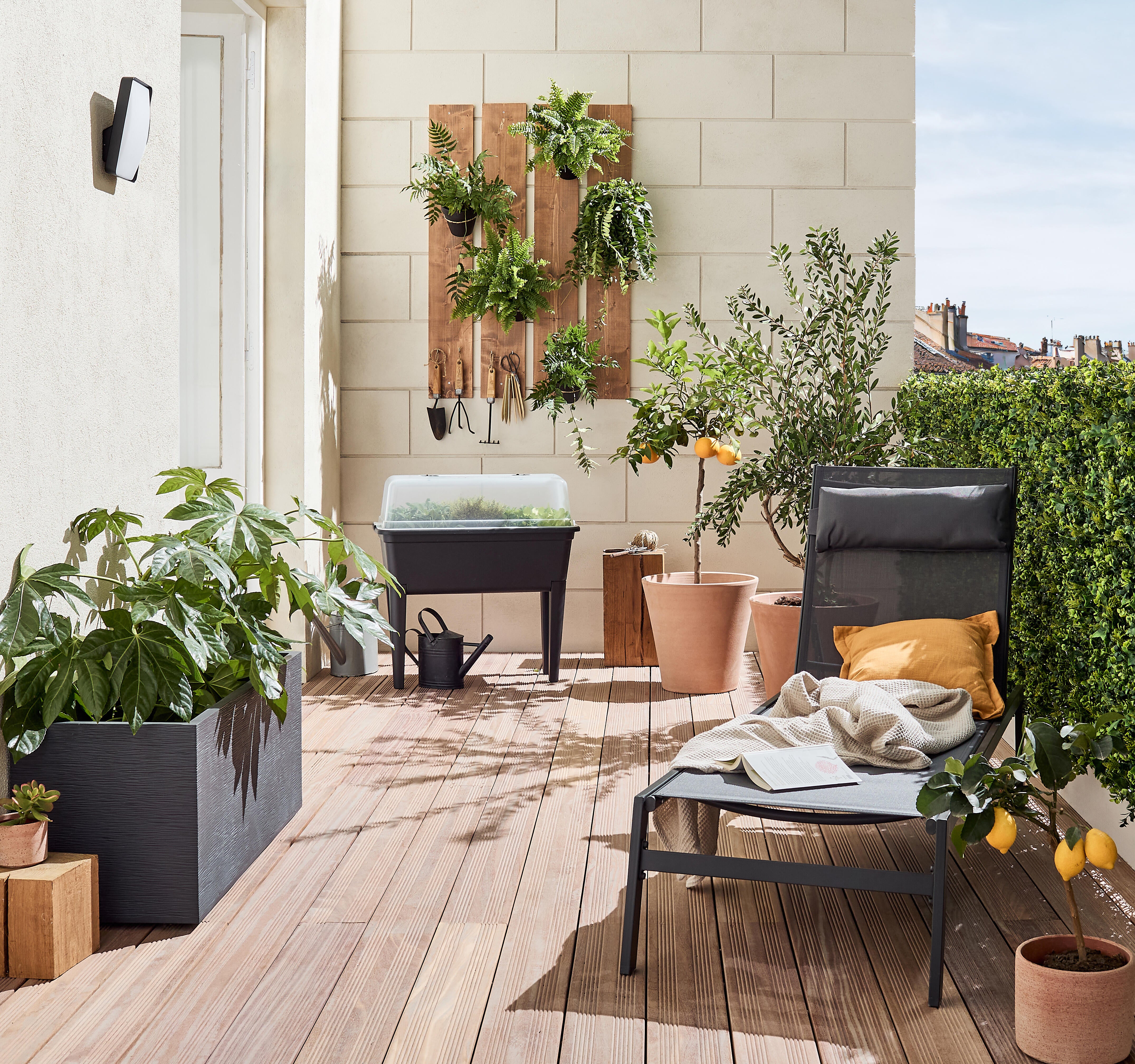 Jardinière plastique EDA L.99.5 x l.39 x H.43 cm anthracite - 4