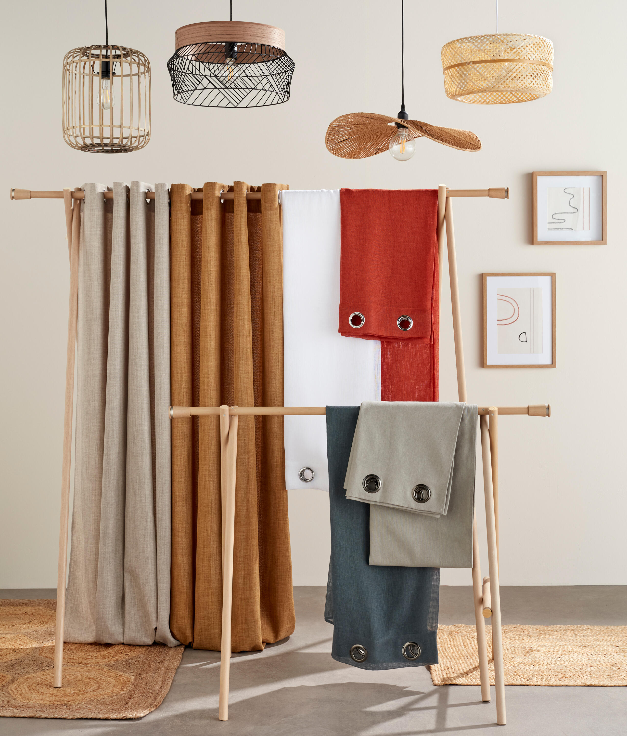 Suspension Palanga bambou, beige, Diam.38 cm INSPIRE, E27 - 12