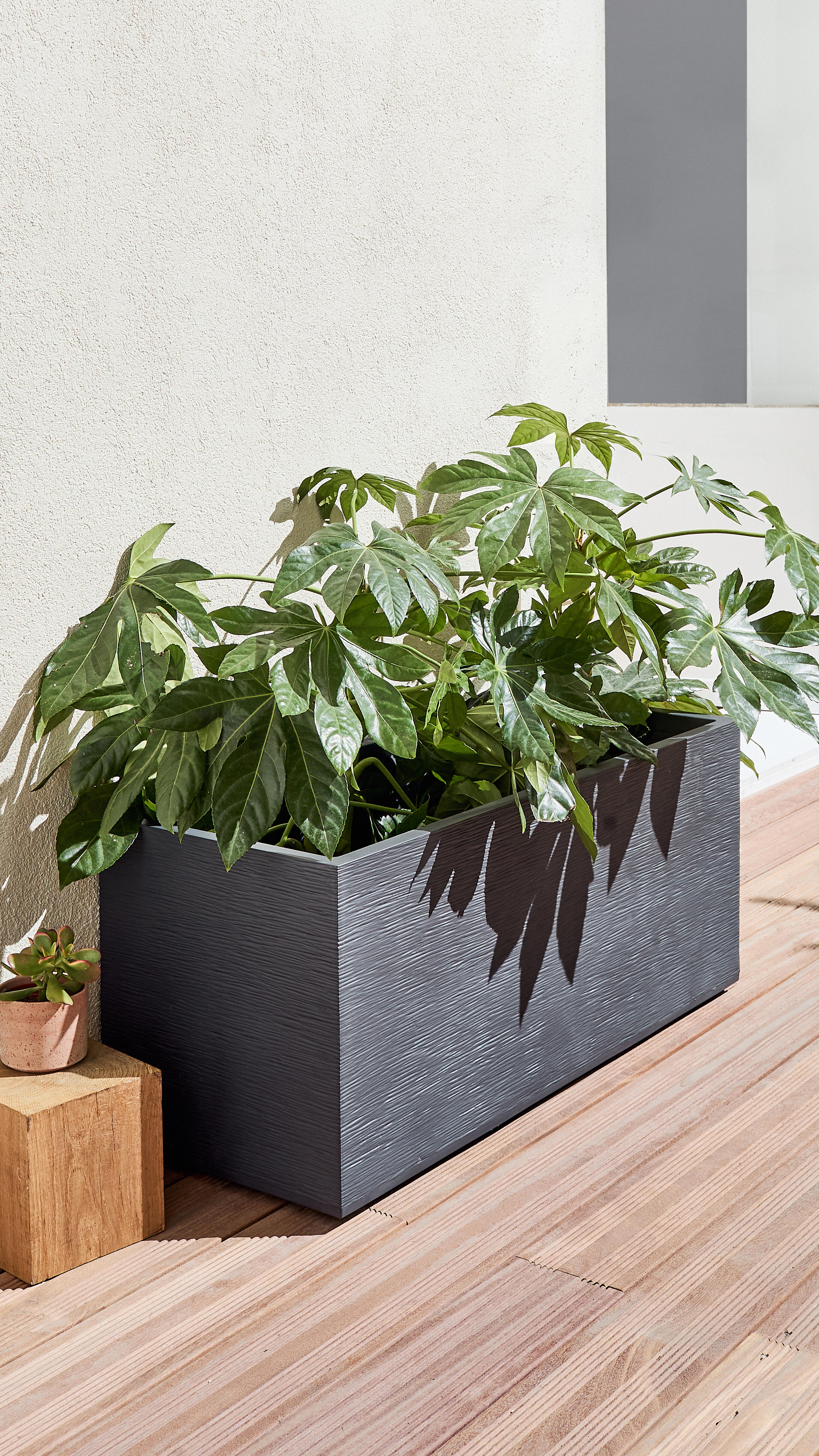 Jardinière plastique EDA L.99.5 x l.39 x H.43 cm anthracite - 3