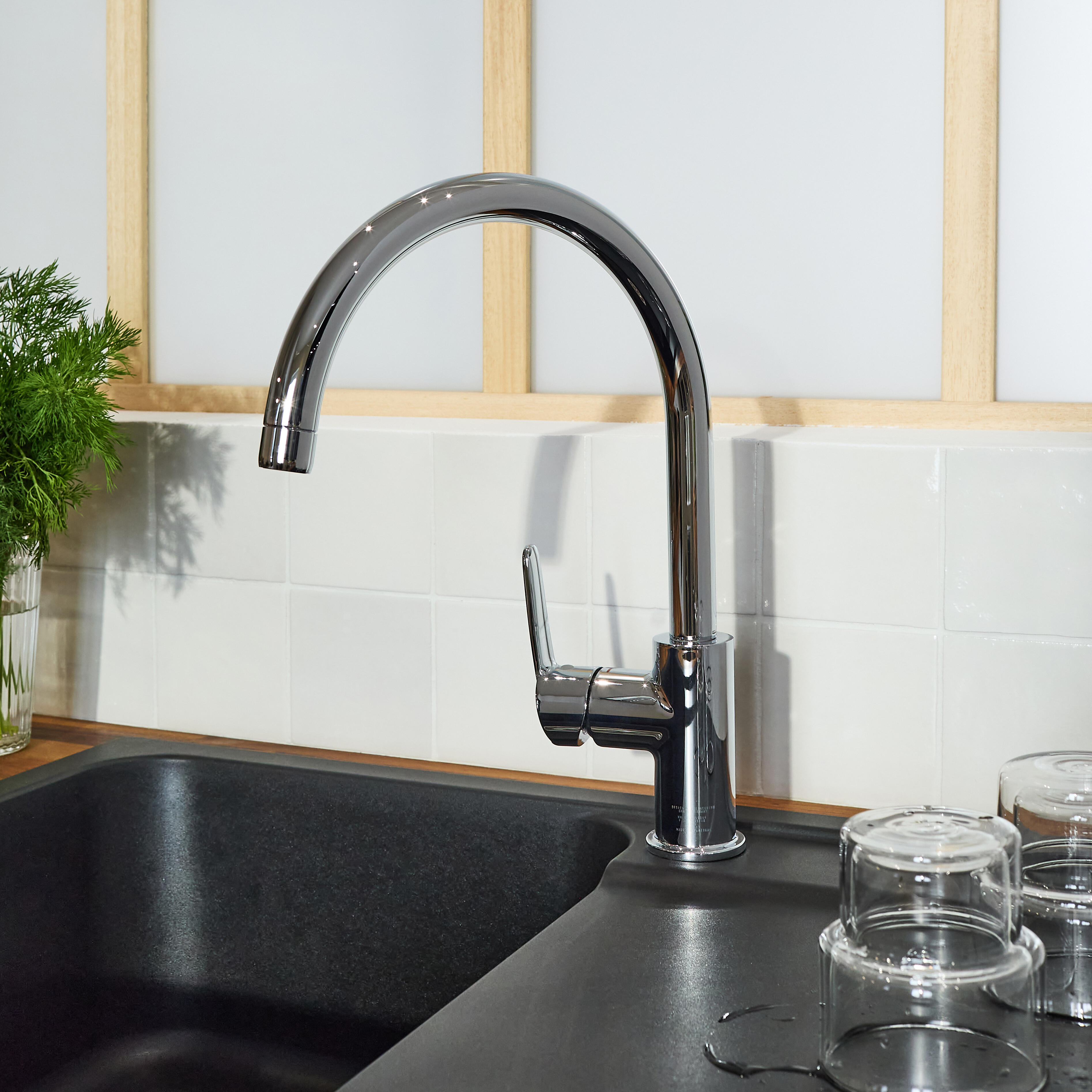 Torneira de bancada cano alt cromada Grohe Start Clova - 21