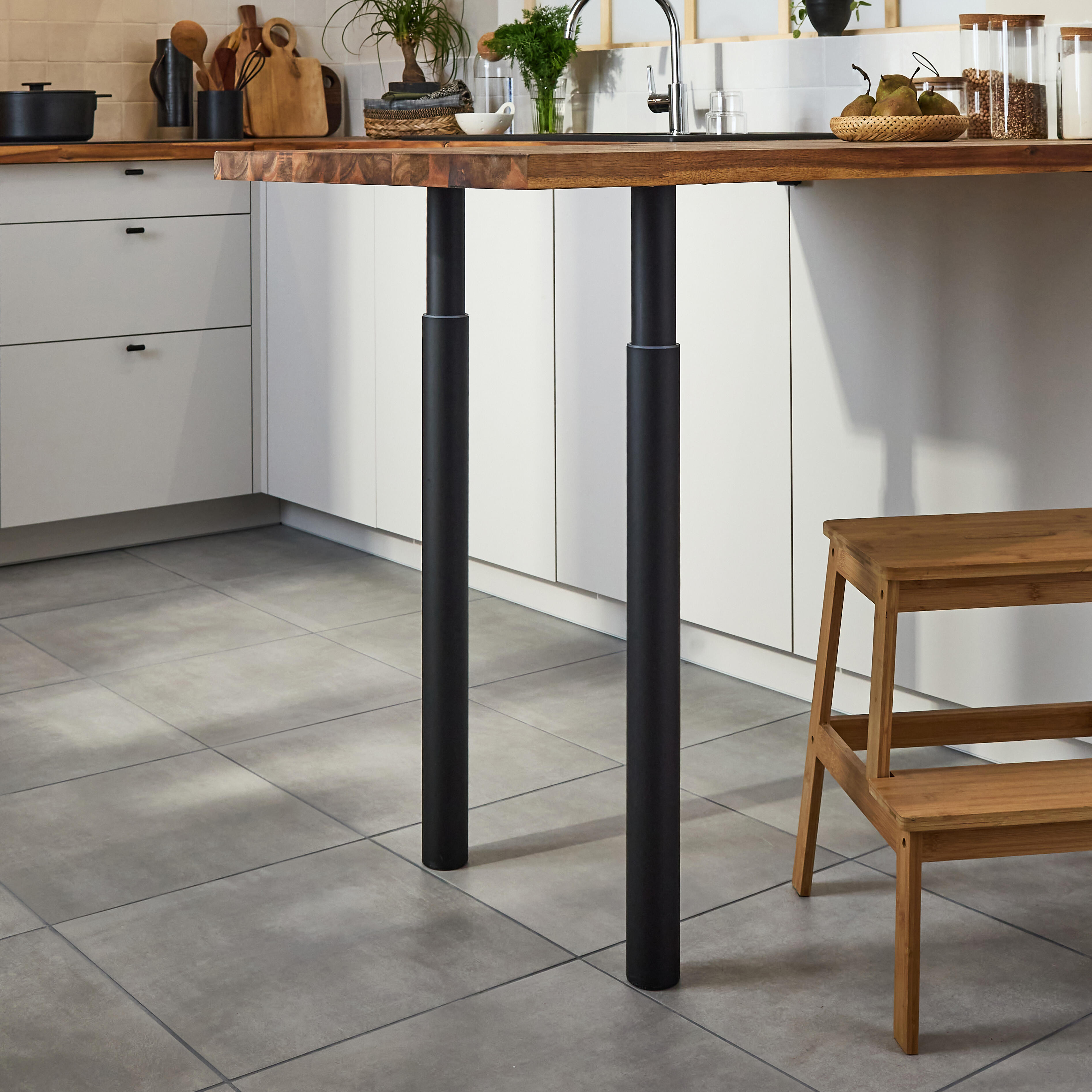 Perna para mesa redonda regulável 70-110 cm ⌀6 cm aço preto - 6